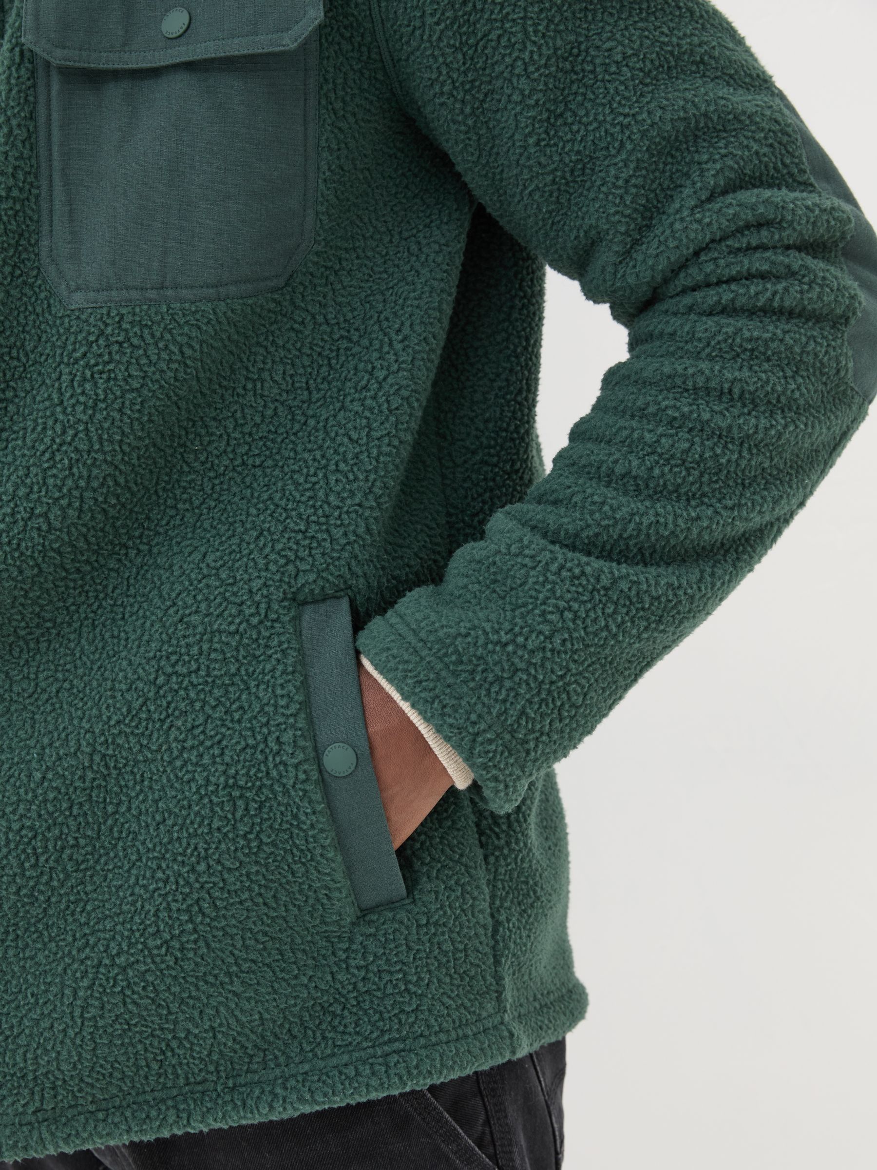 Dark Green Fleece Overshirt - Image 6 of 7