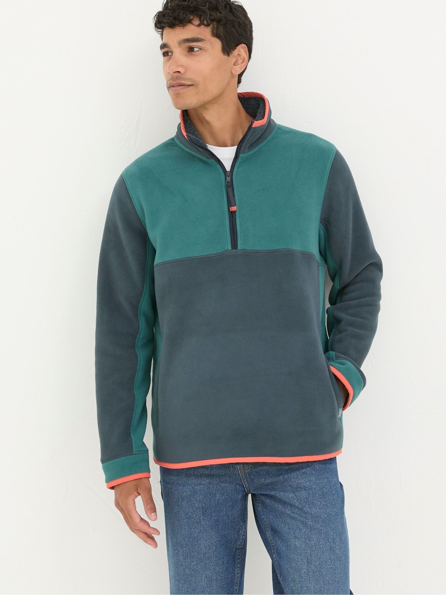 Teal Green Bonded Microfleece Sweatshirt - Image 3 of 4