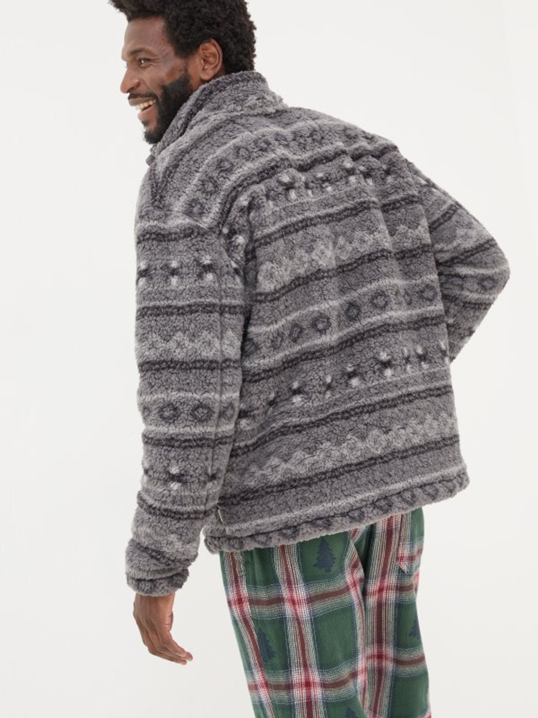Charcoal Grey Patterned Sofa Sweatshirt - Image 3 of 8