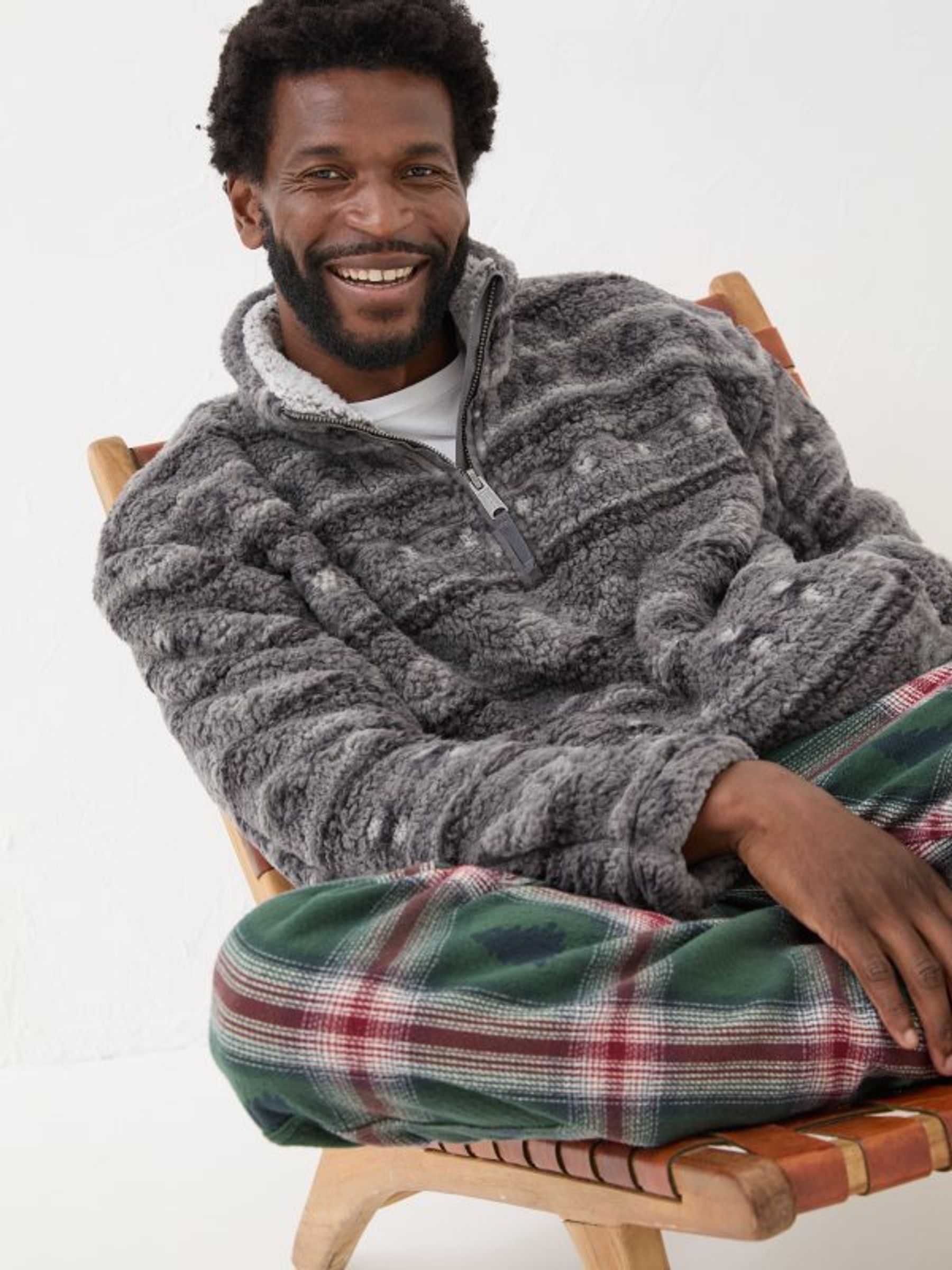 Charcoal Grey Patterned Sofa Sweatshirt - Image 4 of 8