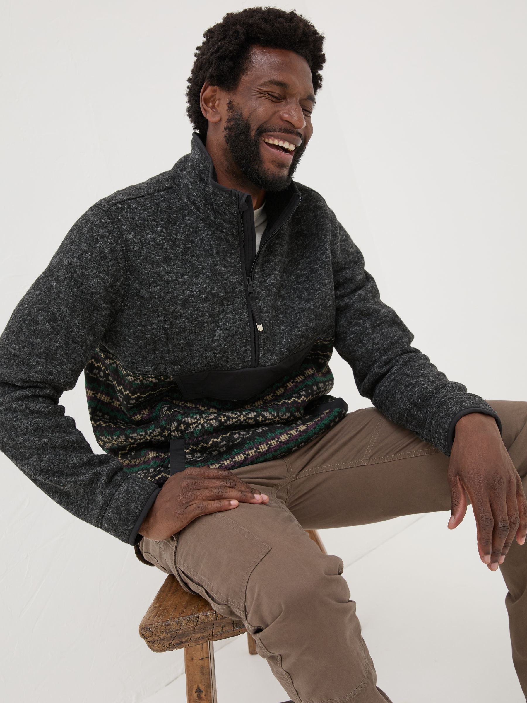 Haxby Navy Dark Skies Printed Half Neck Sweatshirt - Image 4 of 7