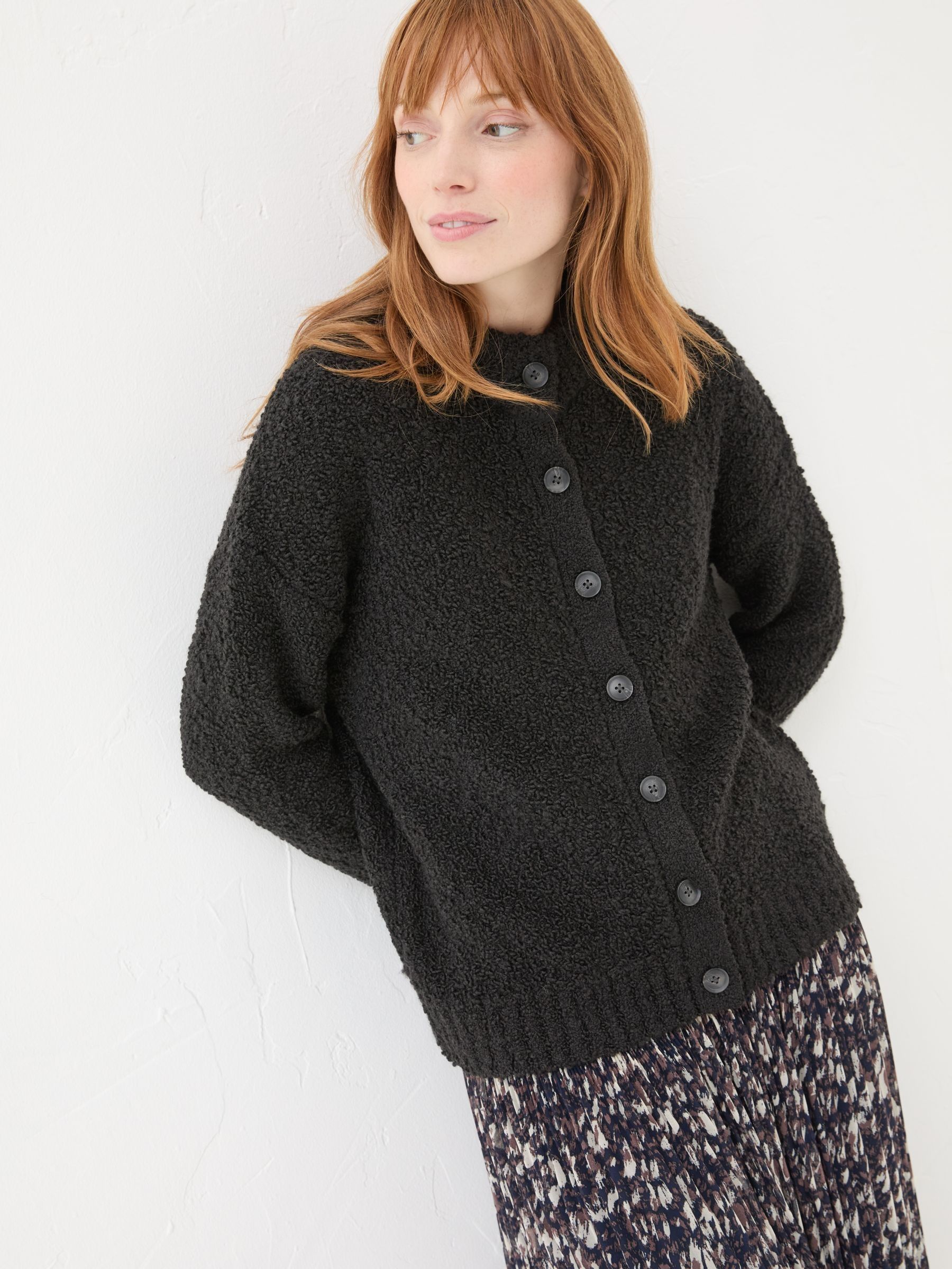 Black Bea Boucle Cardigan - Image 2 of 6