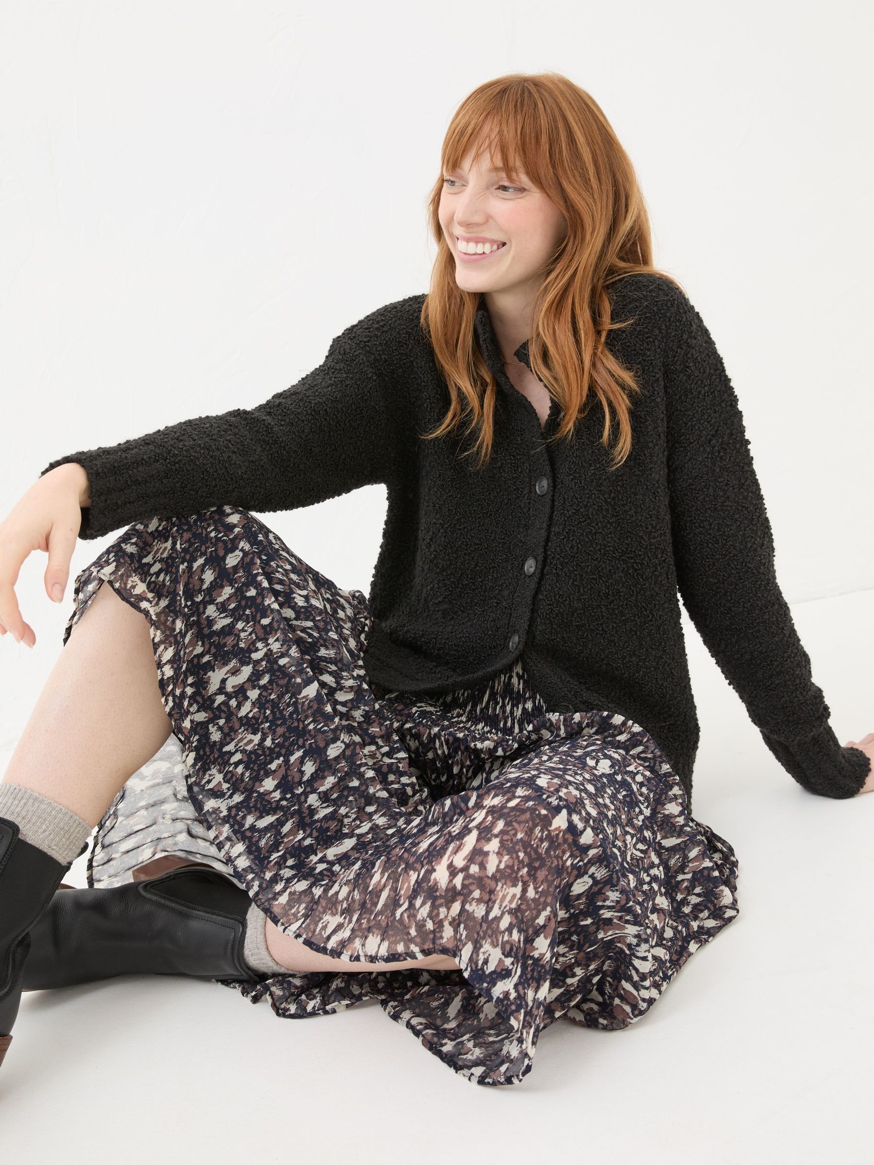 Black Bea Boucle Cardigan - Image 4 of 6