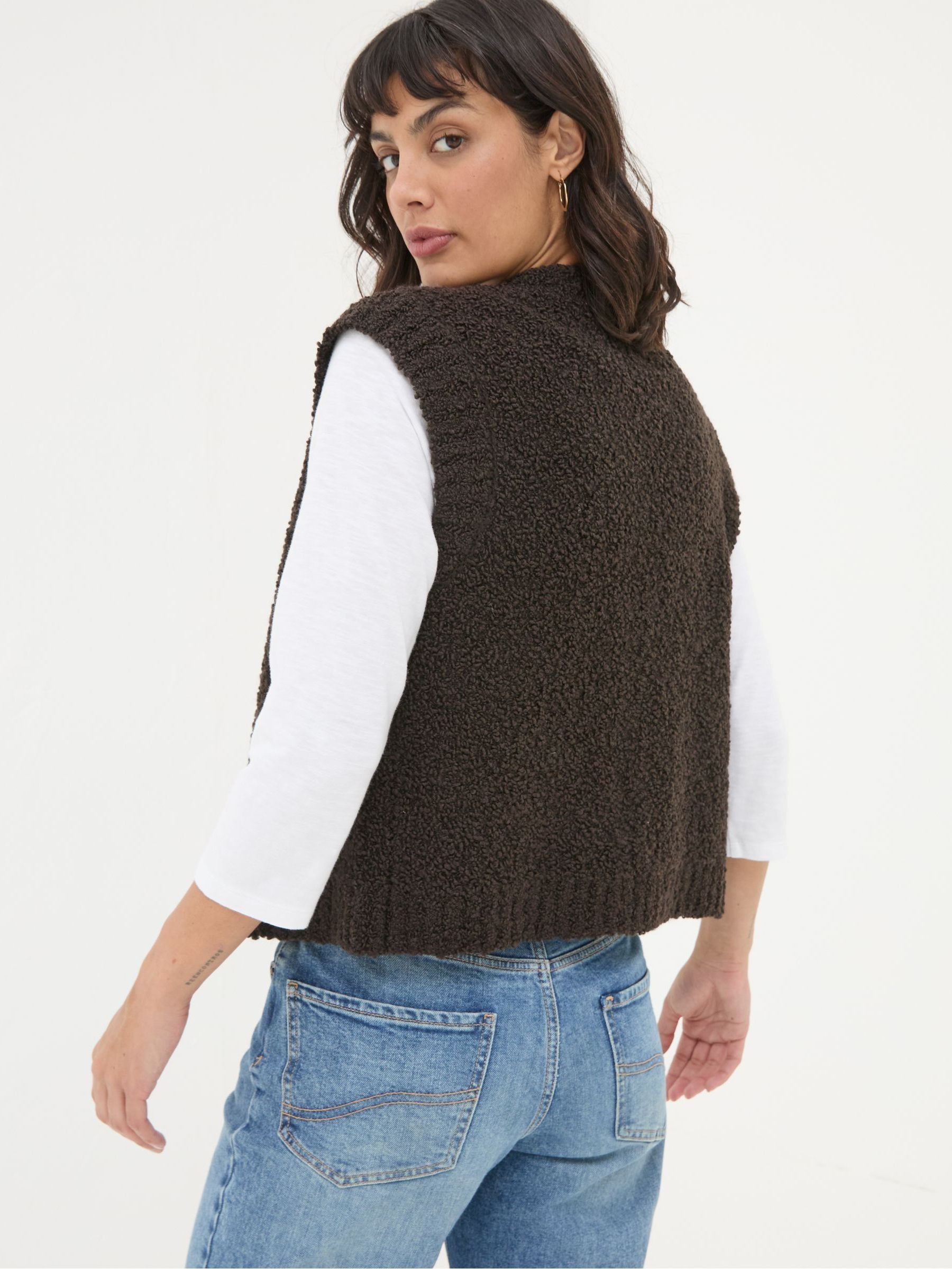 Chocolate Brown Lena Knitted Waistcoat - Image 2 of 5