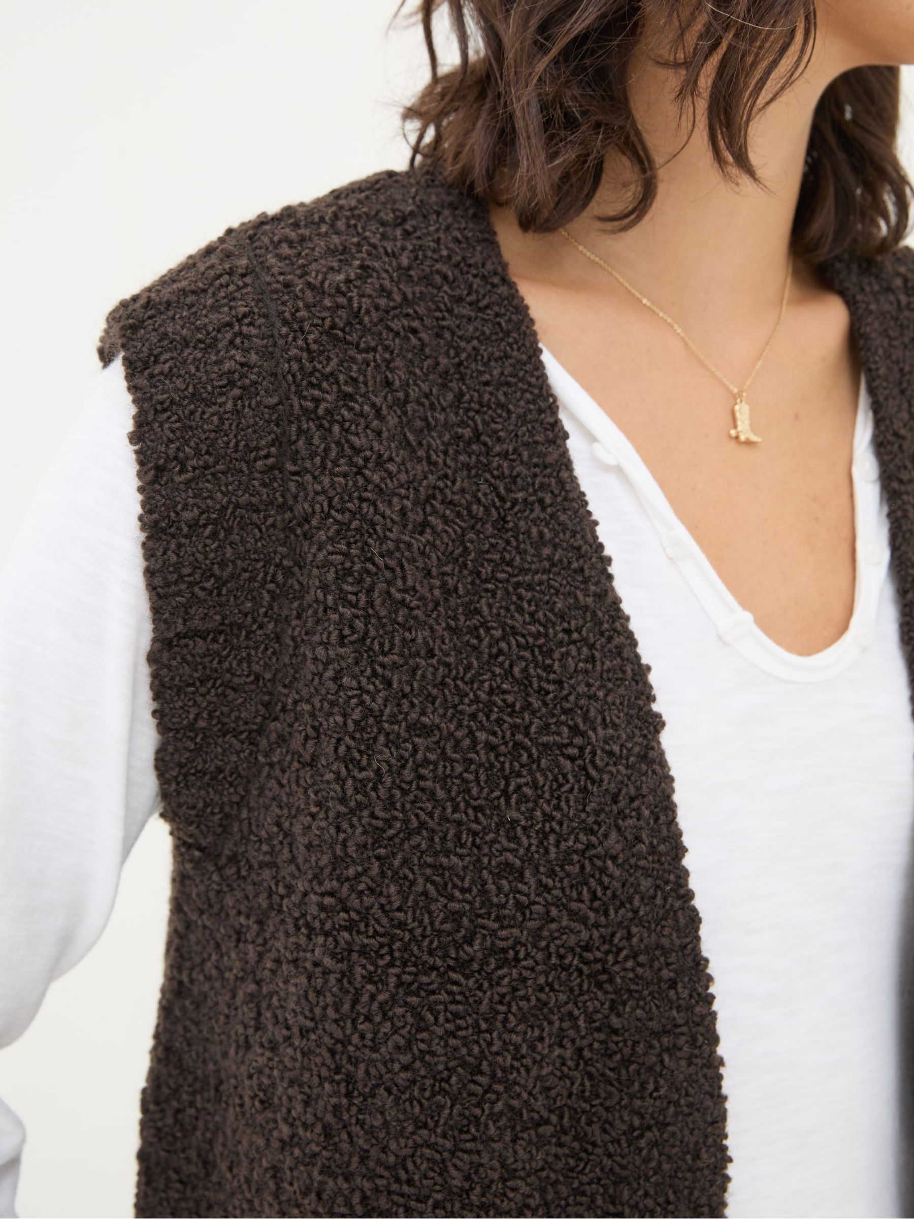Chocolate Brown Lena Knitted Waistcoat - Image 4 of 5
