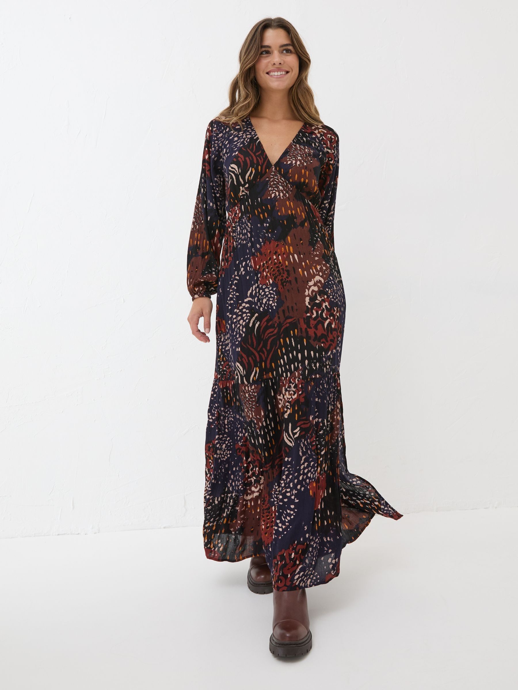 Black/White Noelle Animal Print Maxi Dress - Image 1 of 6