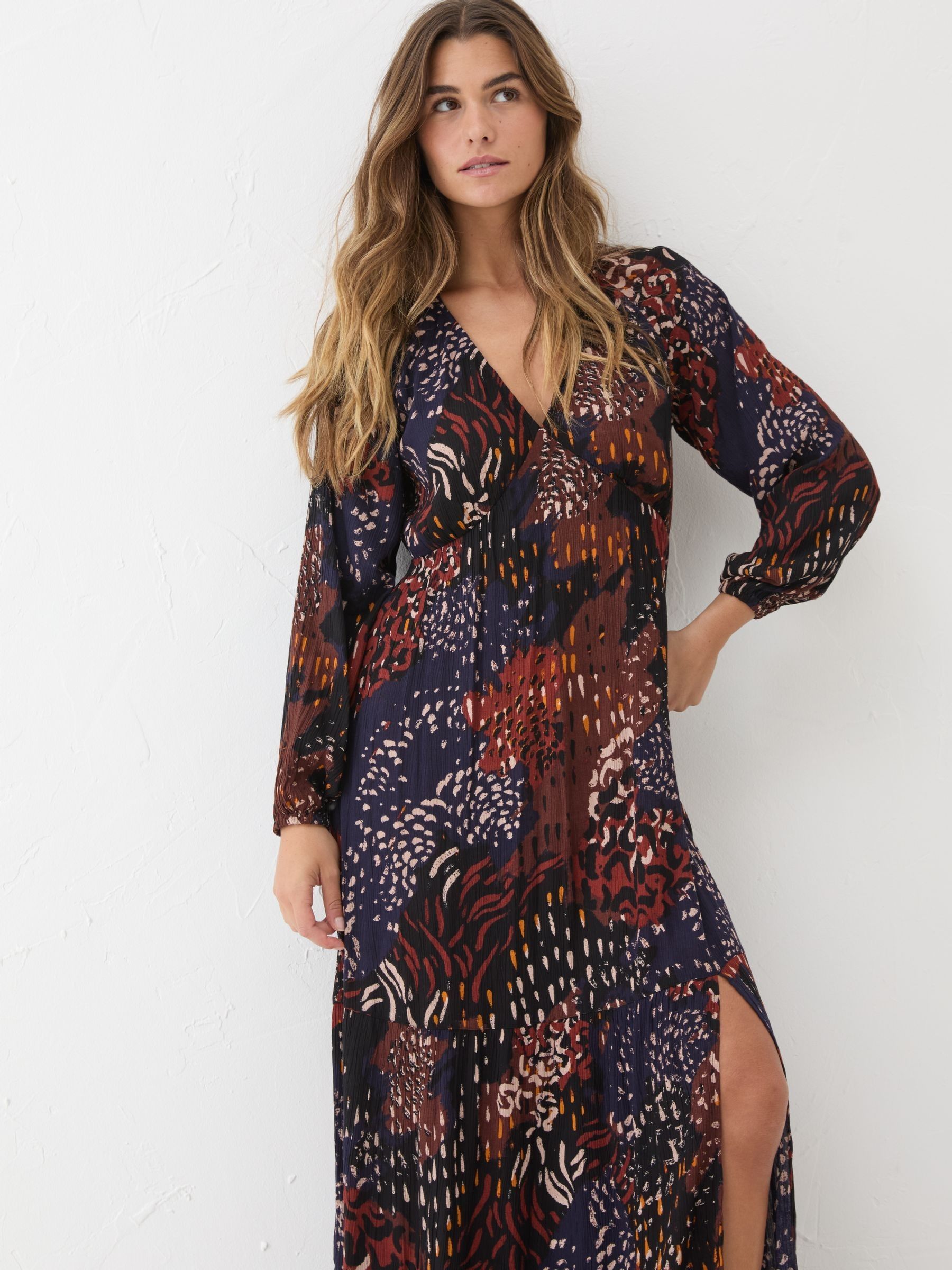 black dress for wedding guest plus size Meg Leopard Midi Dress in Black Leopard Polka Dot