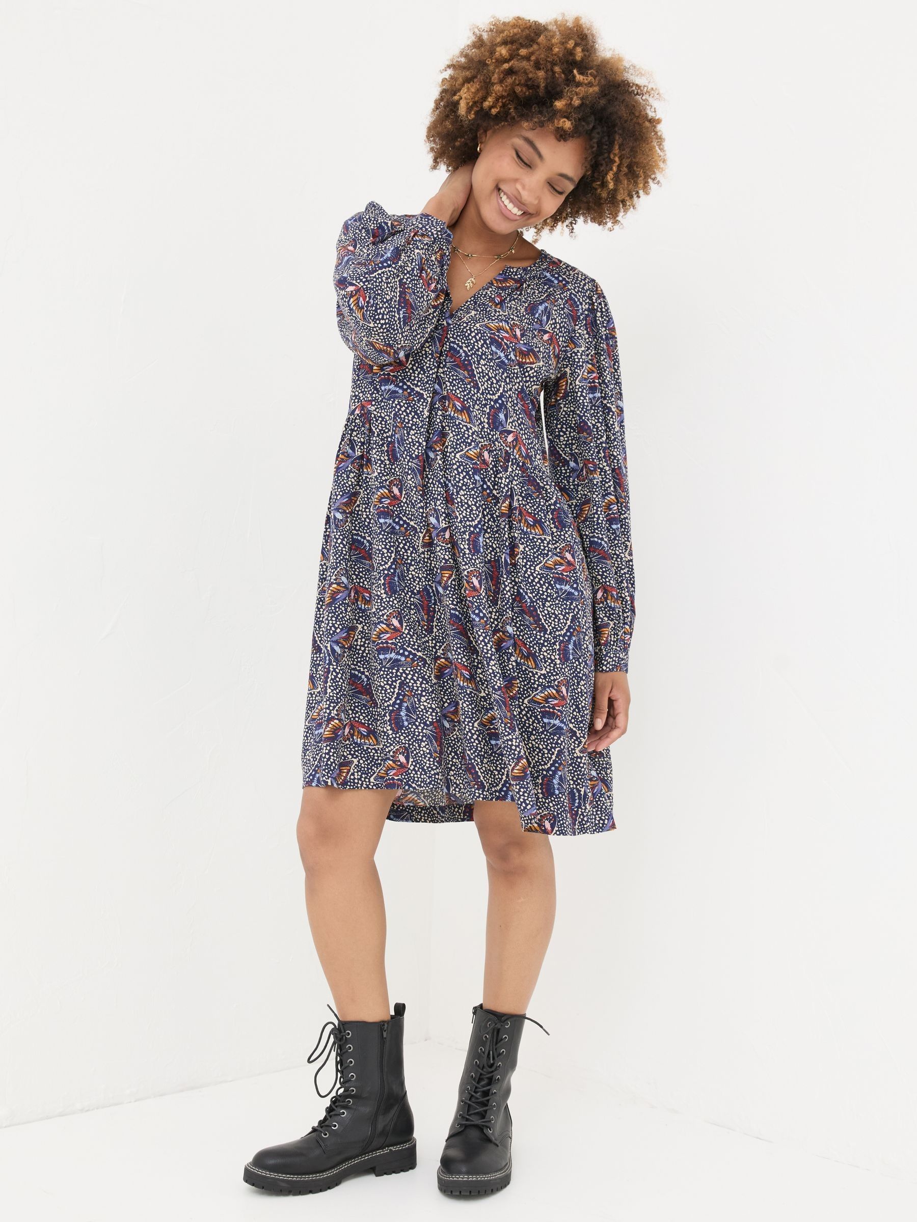 Anona Dark Navy Swing Dress - Image 1 of 5