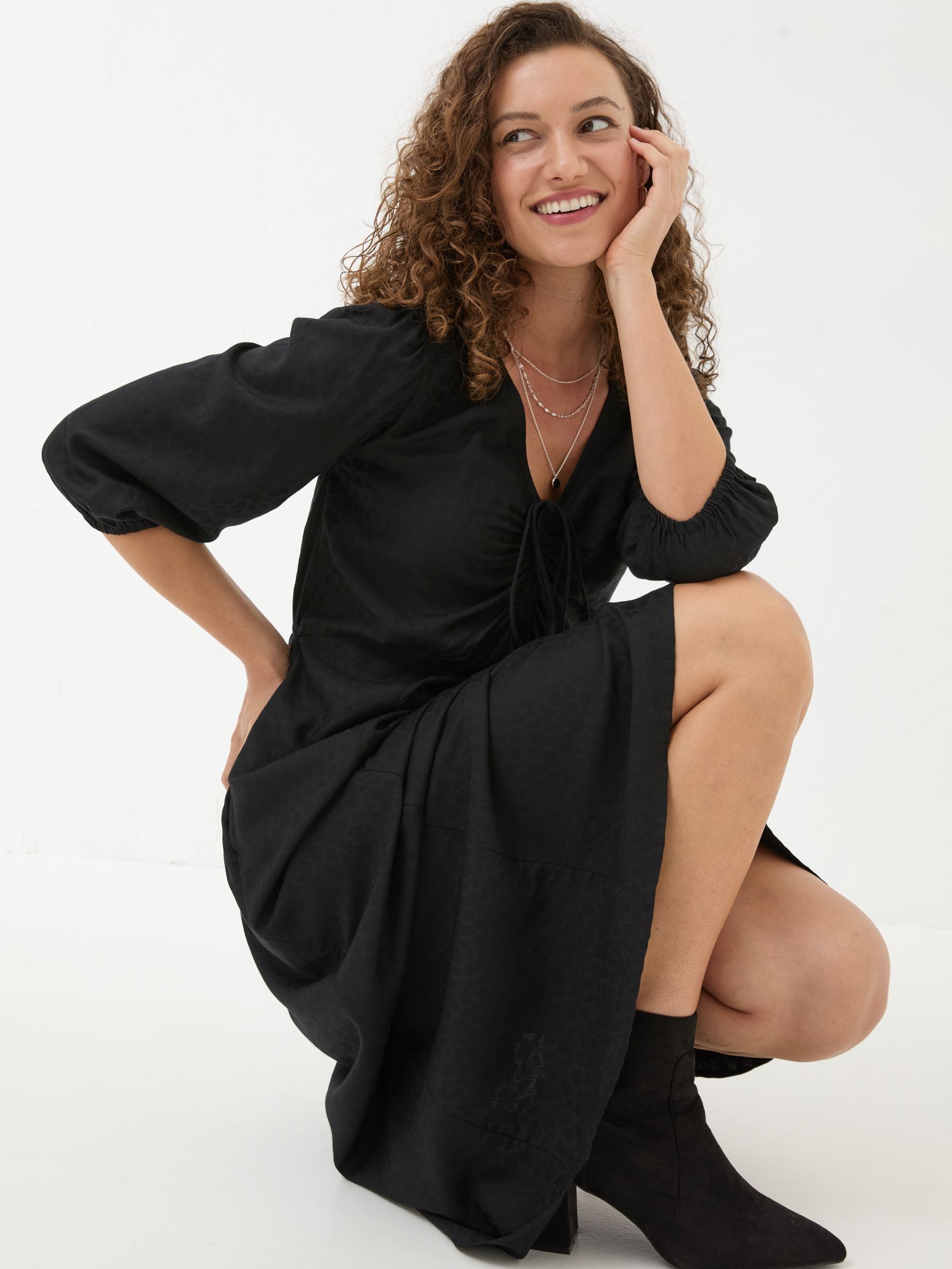 Libby Black Midi Dress - Image 3 of 5