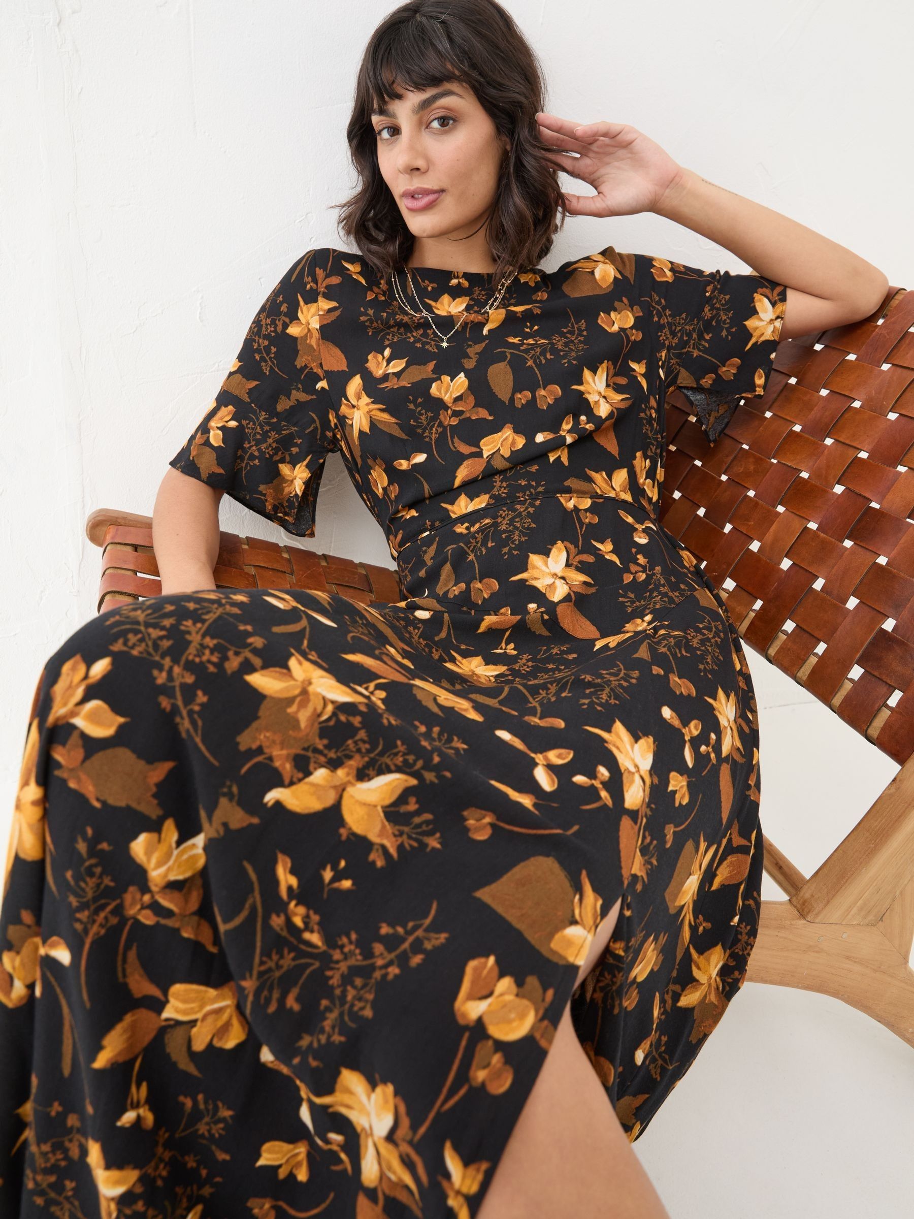 Black Winona Floral Dress FatFace Black Winona Floral Dress FatFace
