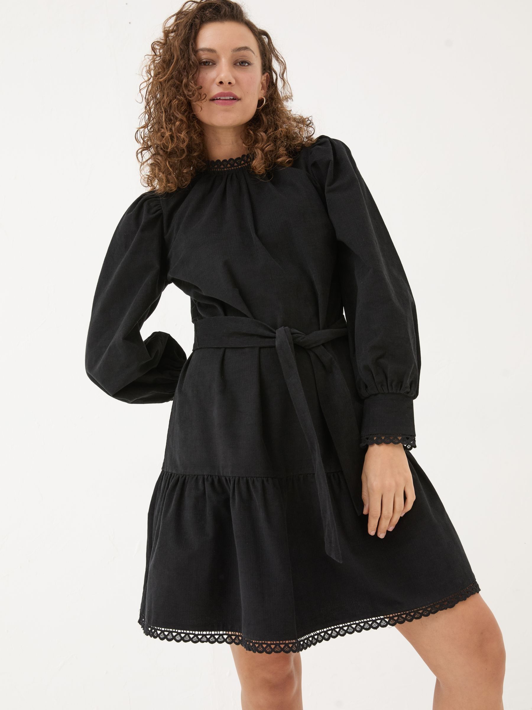 Black Adley Cord 100% Cotton Dress - Image 1 of 6