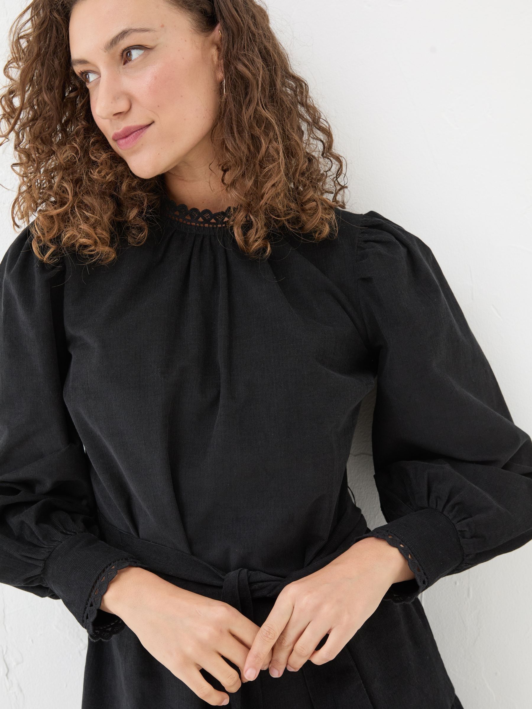 Black Adley Cord 100% Cotton Dress - Image 4 of 6