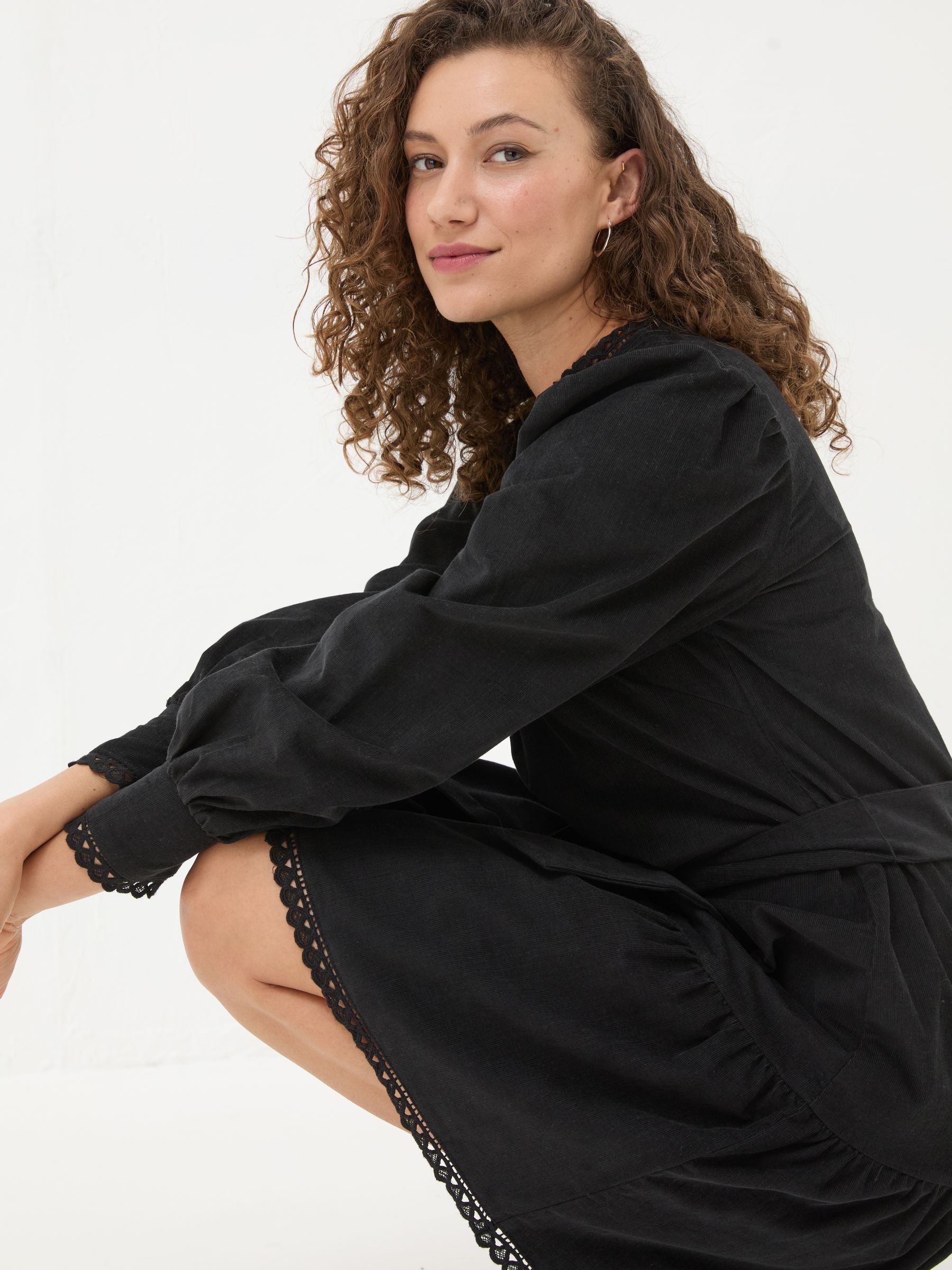 Black Adley Cord 100% Cotton Dress - Image 5 of 6