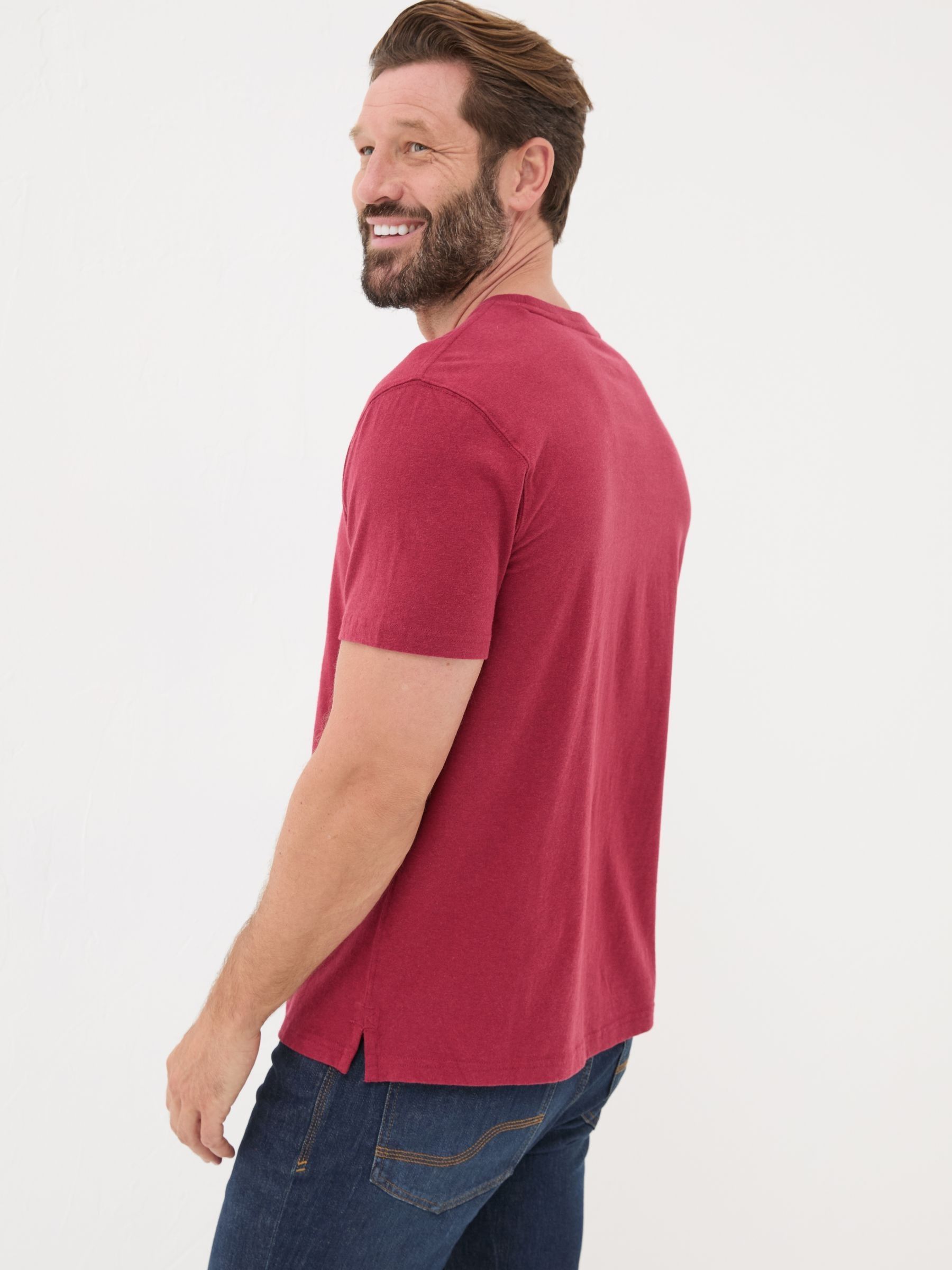 Lulworth Red 100% Cotton Organic Crew T-Shirt - Image 2 of 5 Lulworth Red 100% Cotton Organic Crew T-Shirt - Image 2 of 5