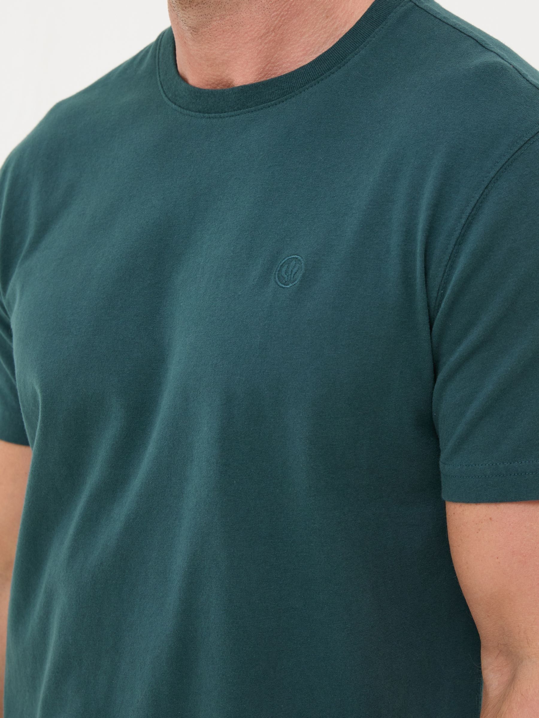 Lulworth Dark Teal 100% Cotton Organic Crew T-Shirt - Image 4 of 5