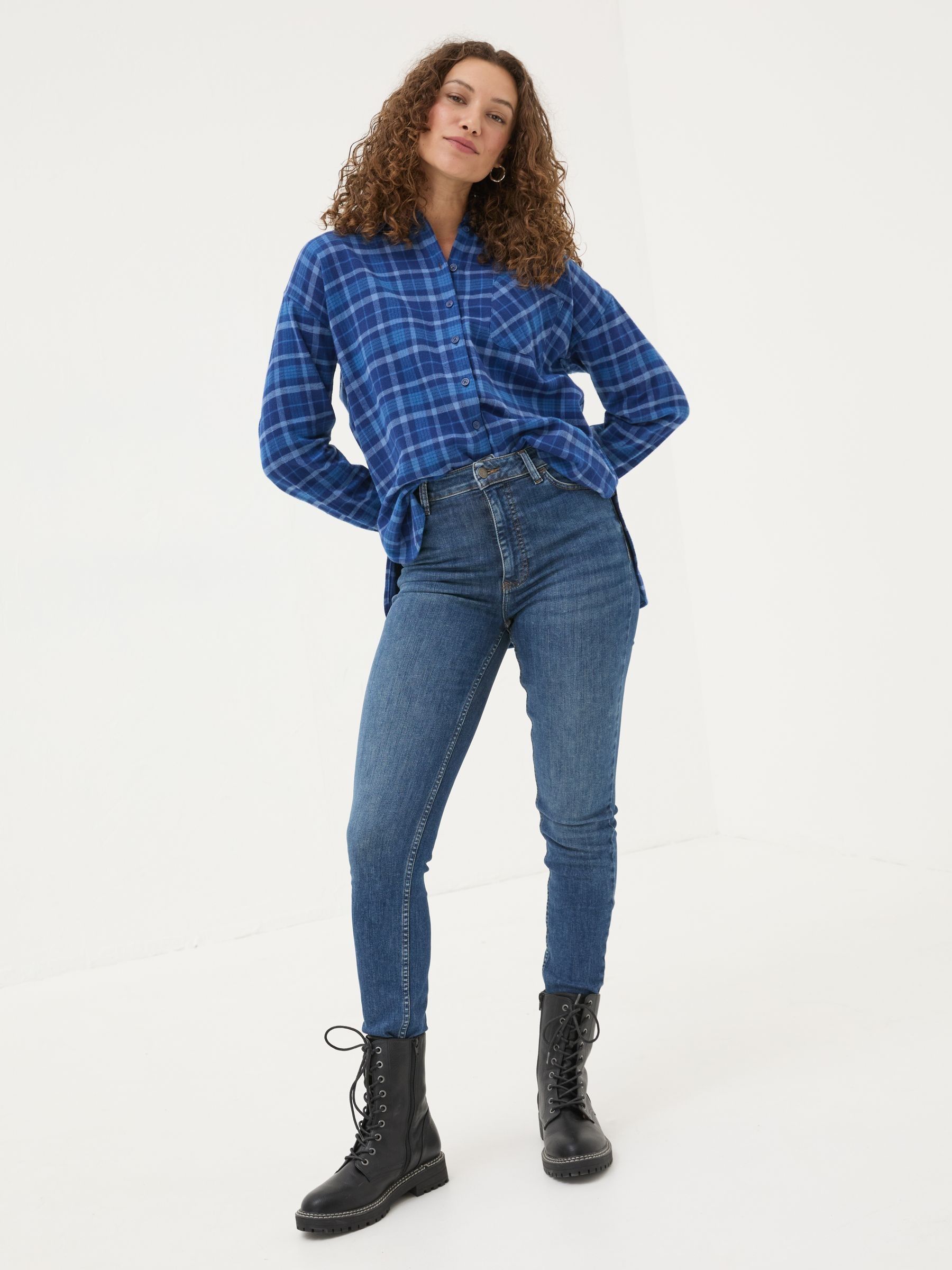 Blue 100% Cotton Carolin Check Shirt - Image 3 of 9