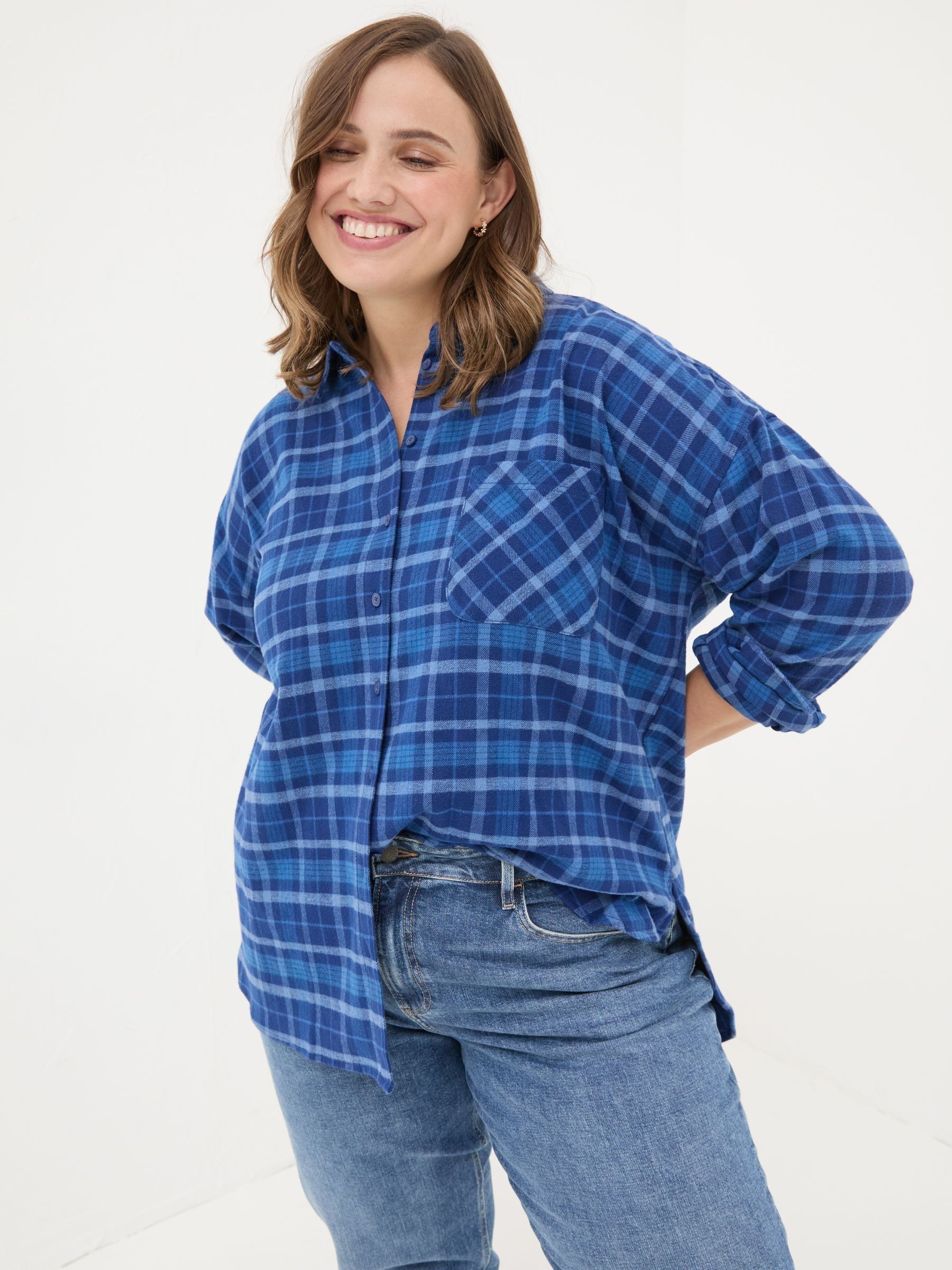 Blue 100% Cotton Carolin Check Shirt - Image 6 of 9