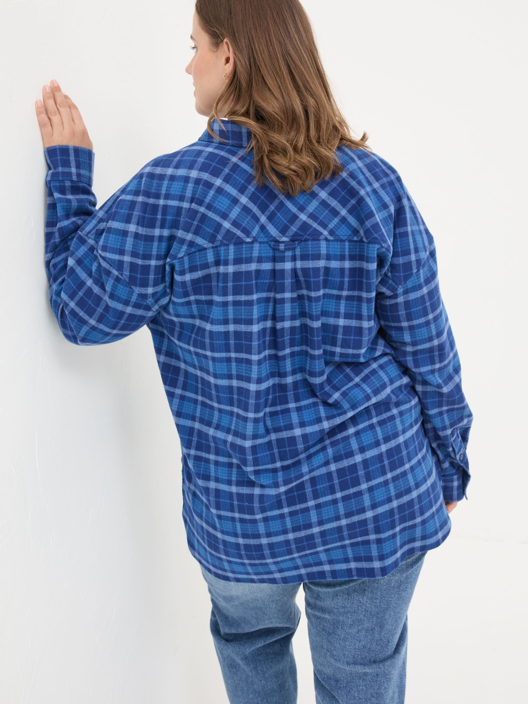 Blue 100% Cotton Carolin Check Shirt - Image 7 of 9
