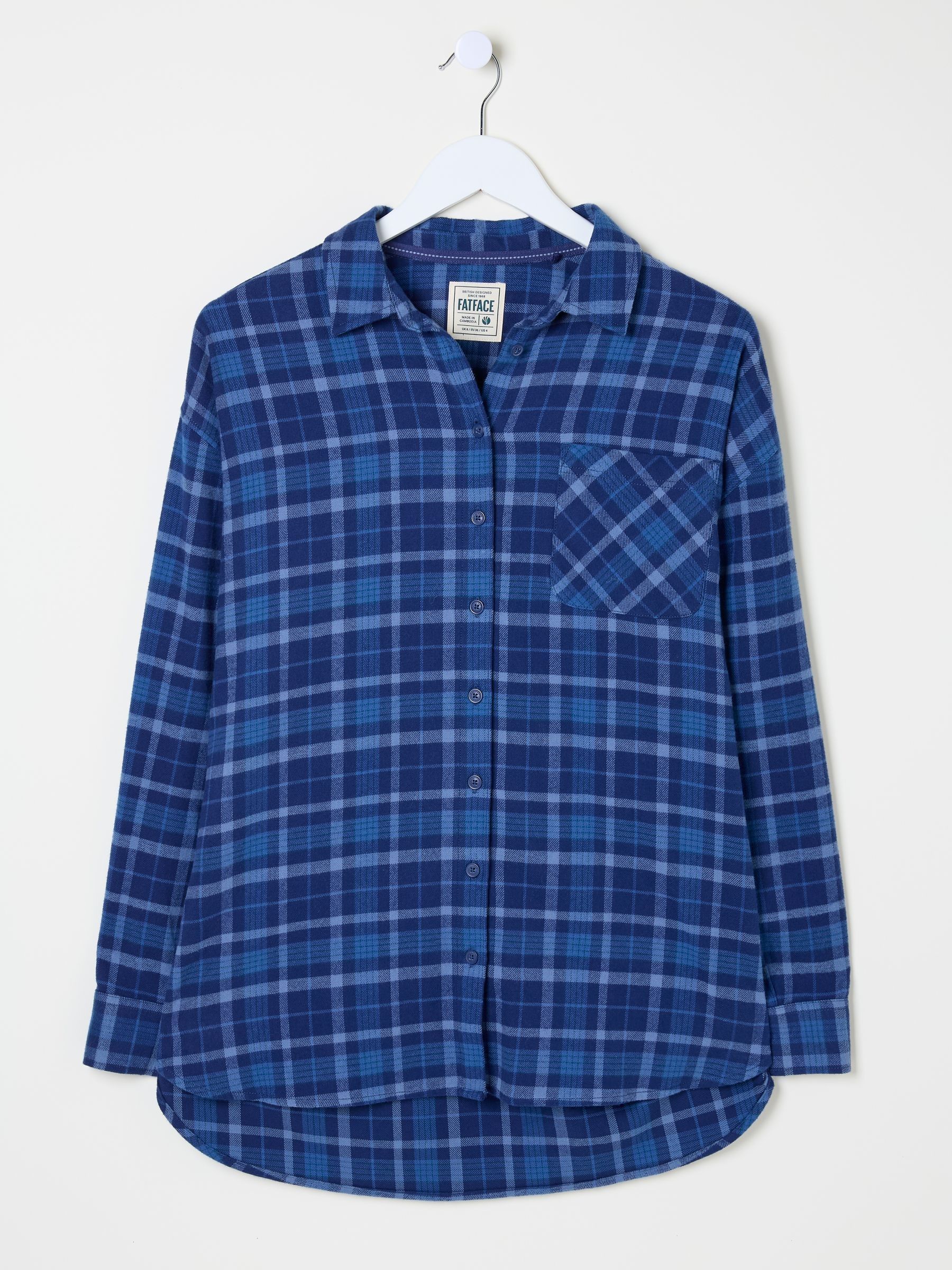 Blue 100% Cotton Carolin Check Shirt - Image 9 of 9