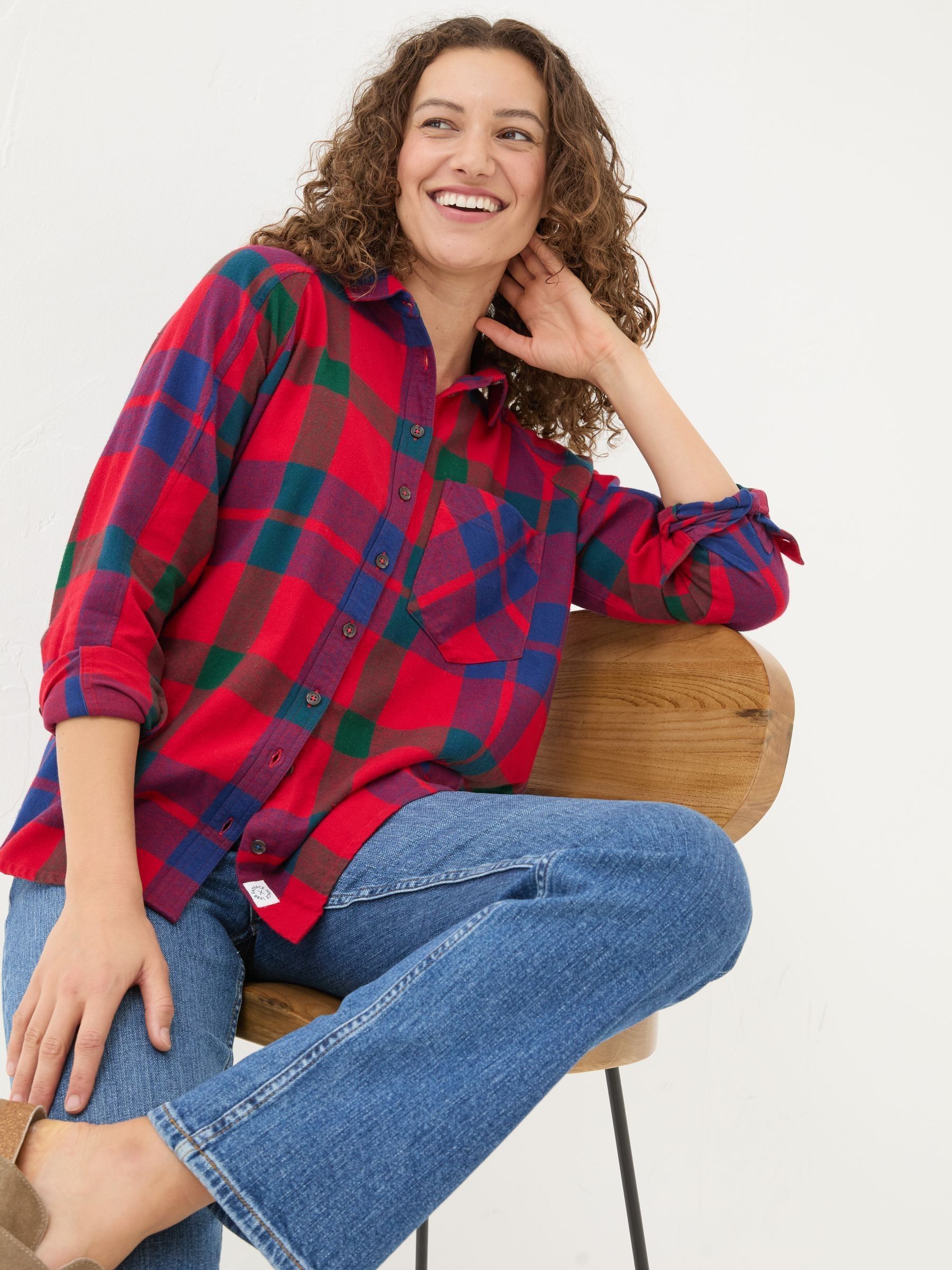 Red Bessie Check 100% Cotton Shirt - Image 3 of 5
