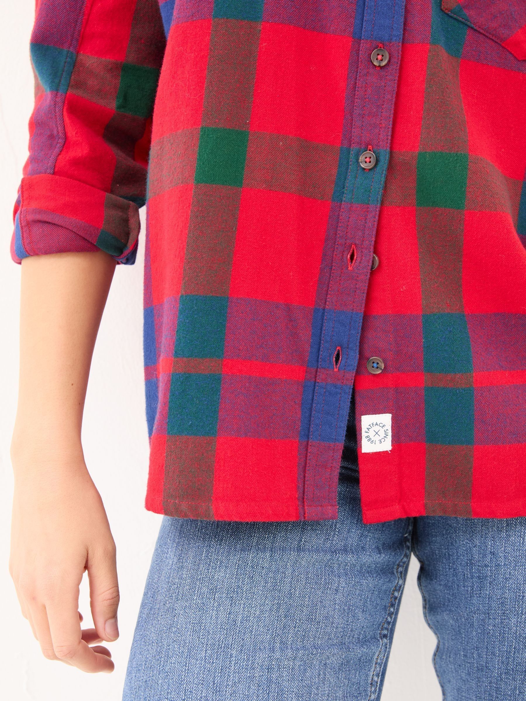Red Bessie Check 100% Cotton Shirt - Image 4 of 5