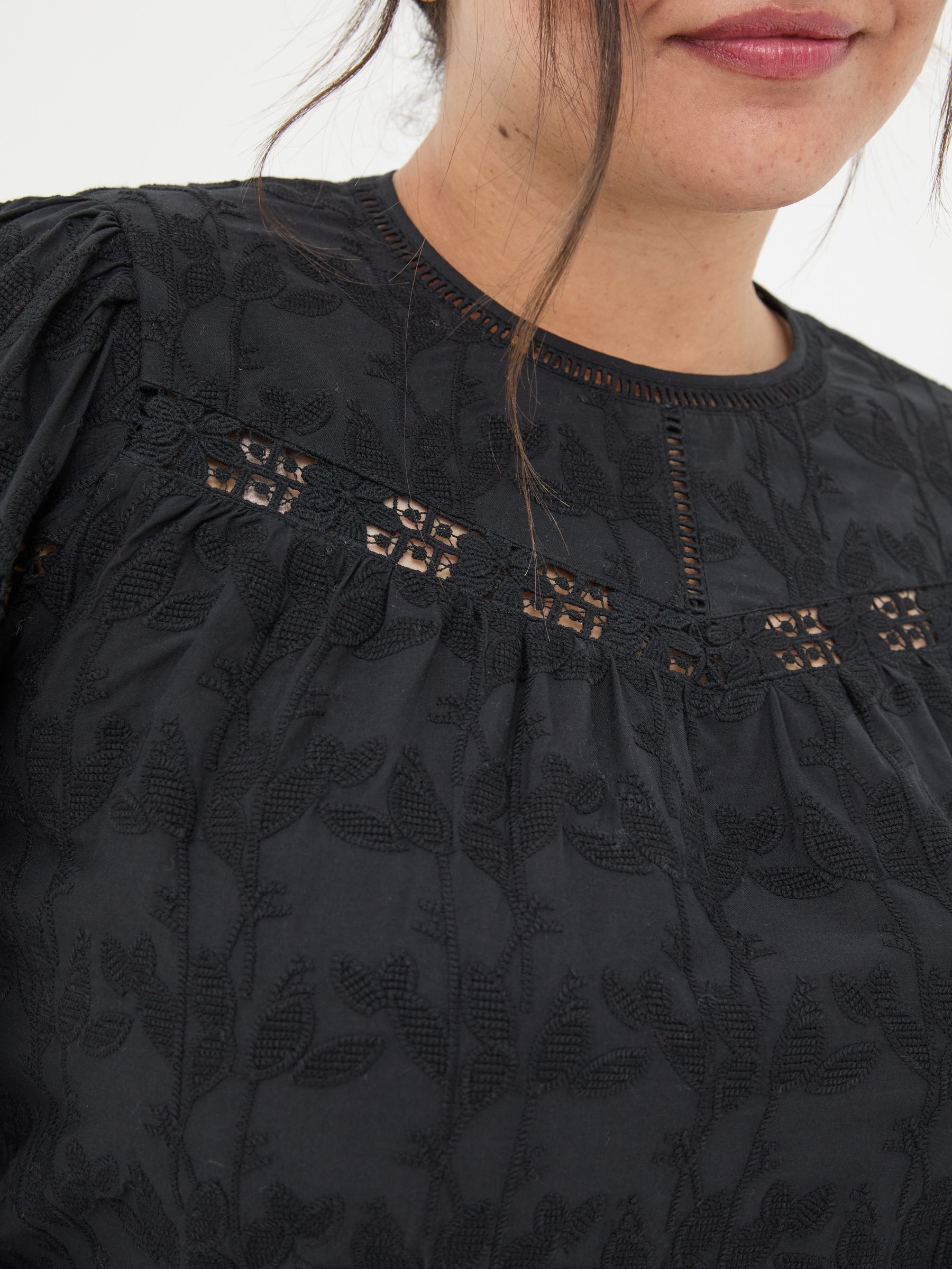 Black Ana 100% Cotton Detail Blouse - Image 9 of 11