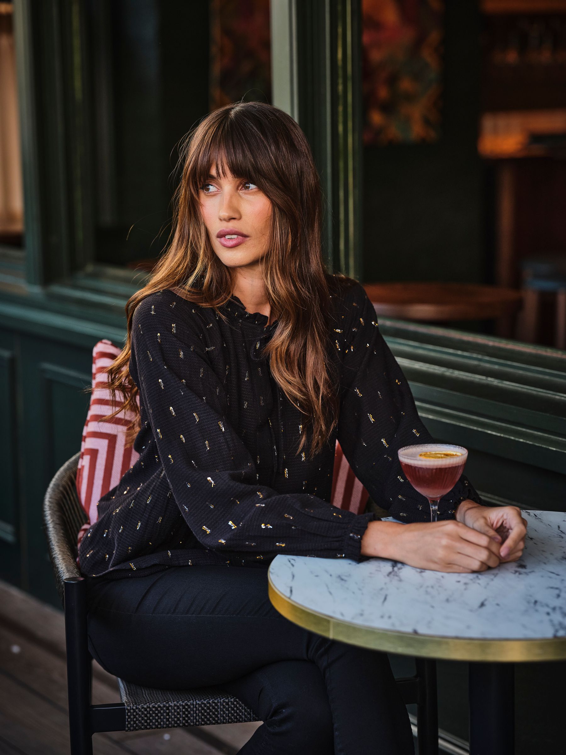 Black Metallic Blouse - Image 1 of 7