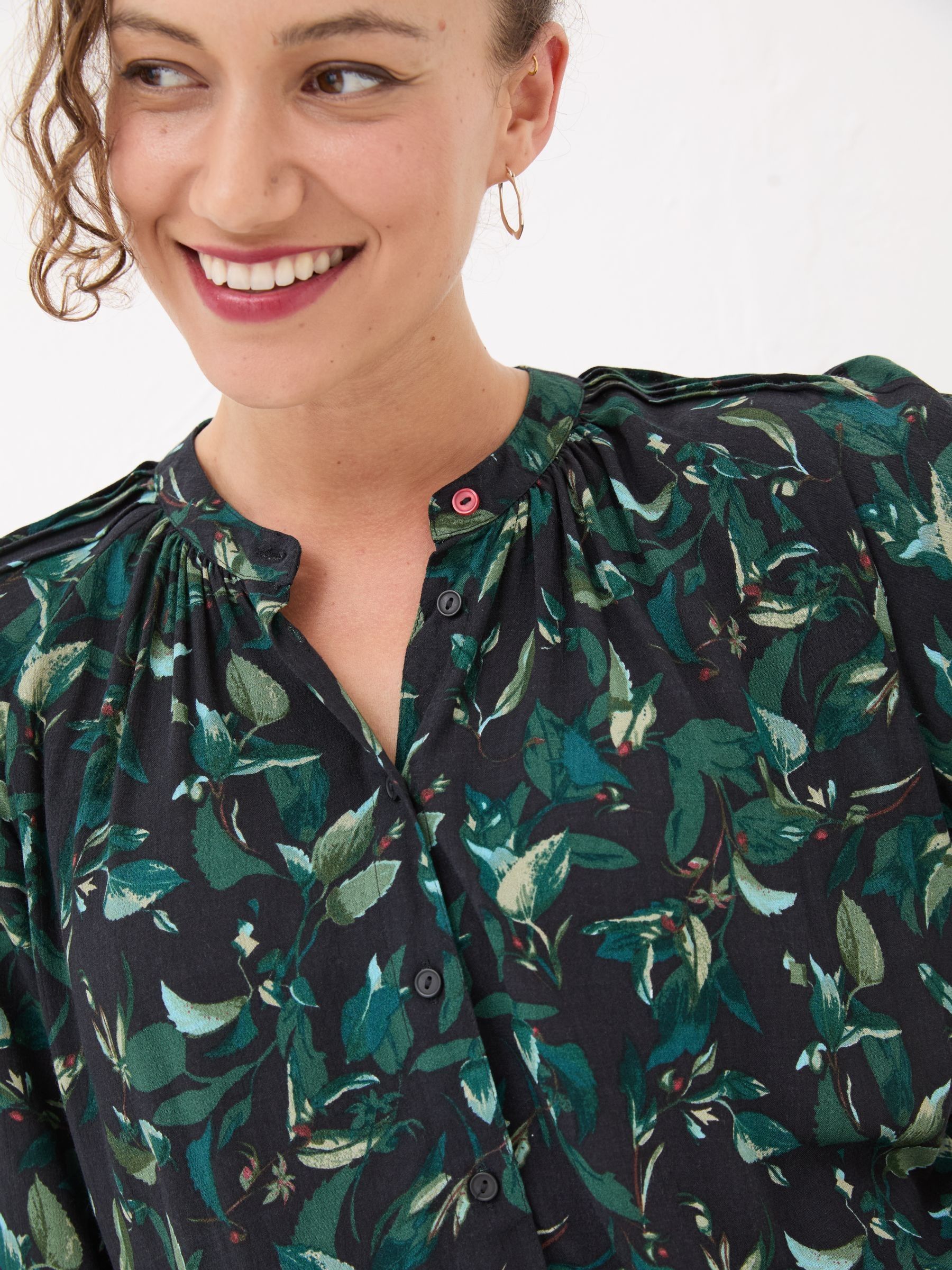 Black Dark Skies Tia Button Longline Blouse - Image 3 of 5