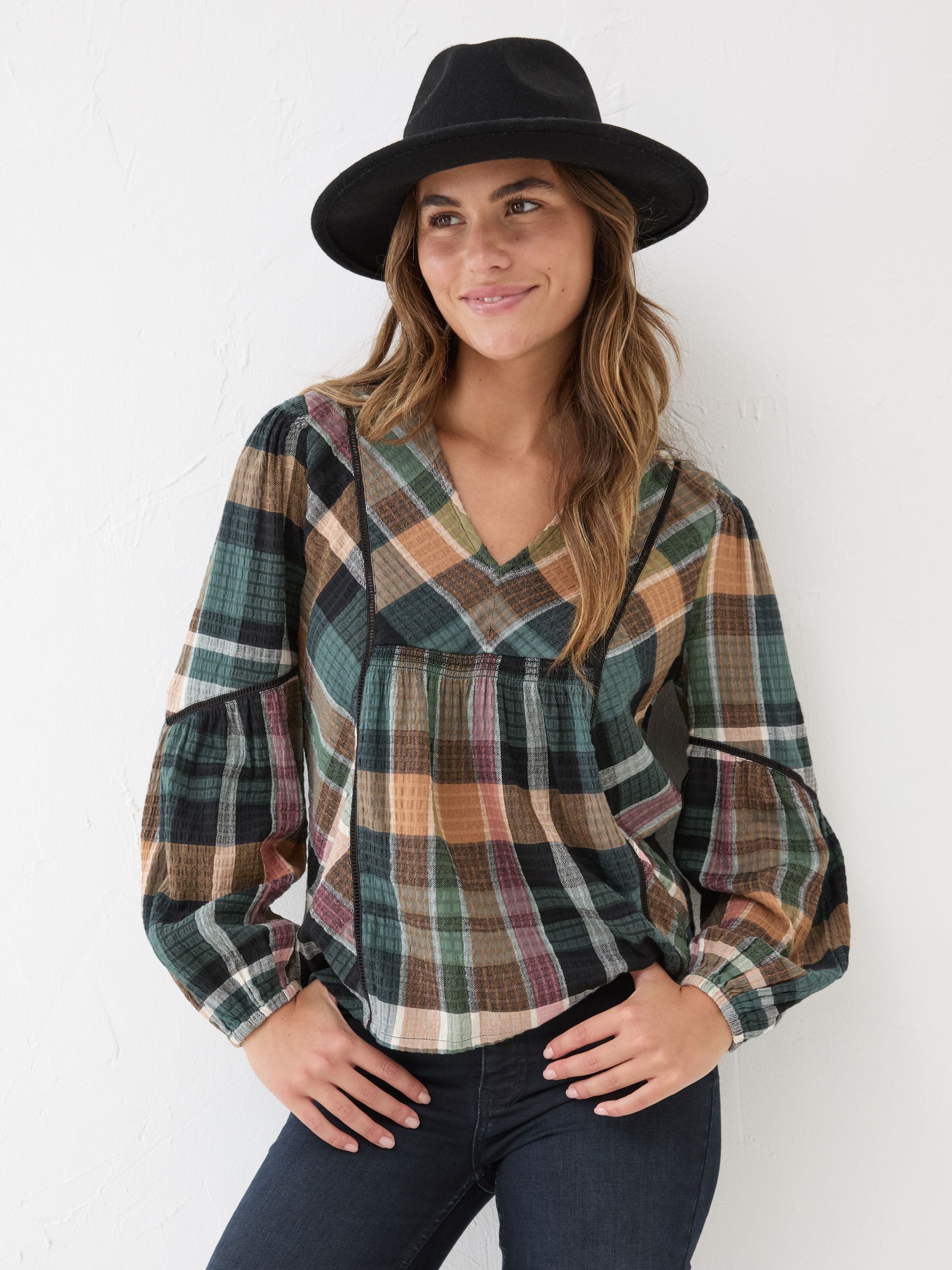 Multi Lara Check Blouse - Image 2 of 10