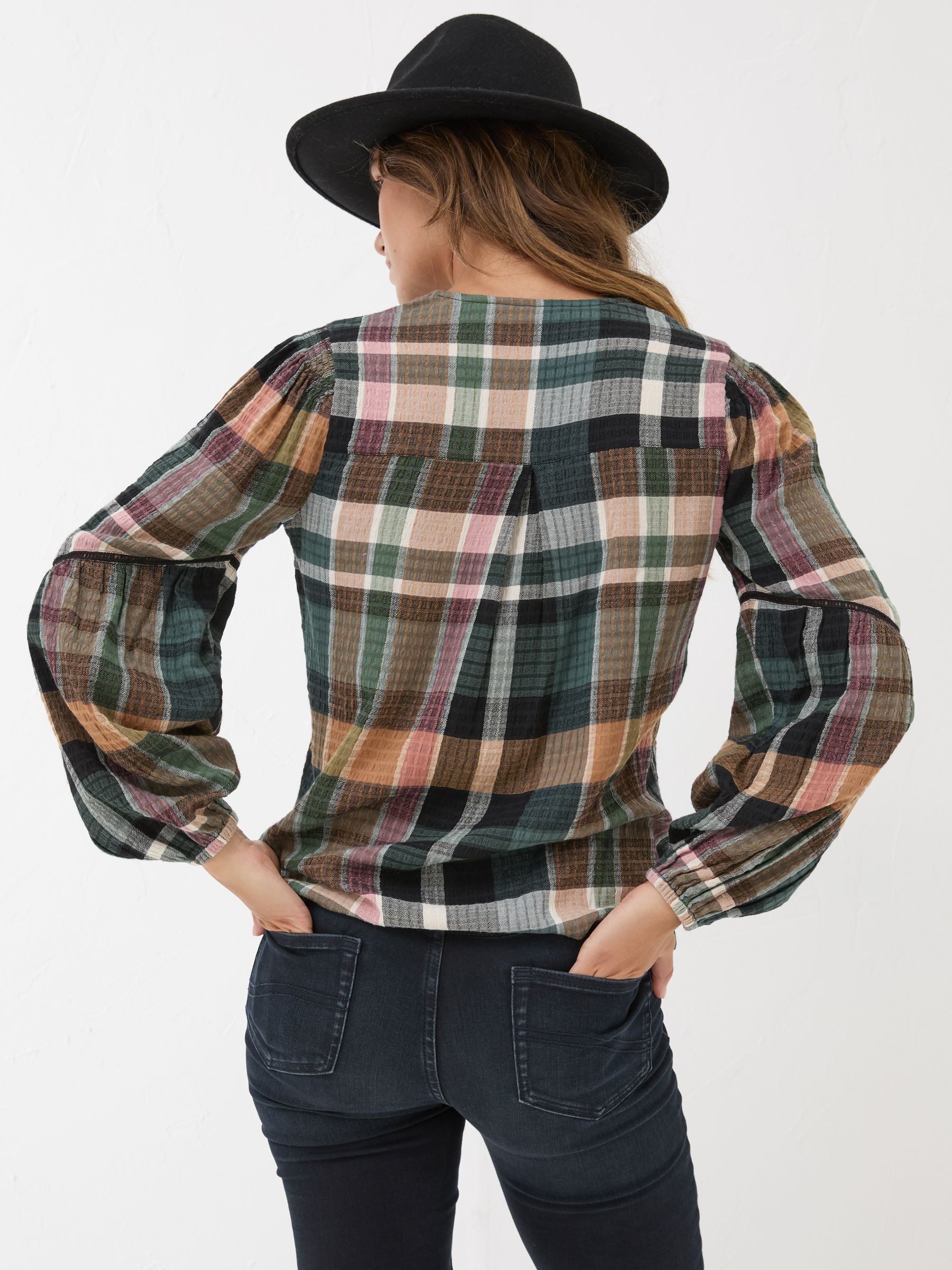 Multi Lara Check Blouse - Image 3 of 10