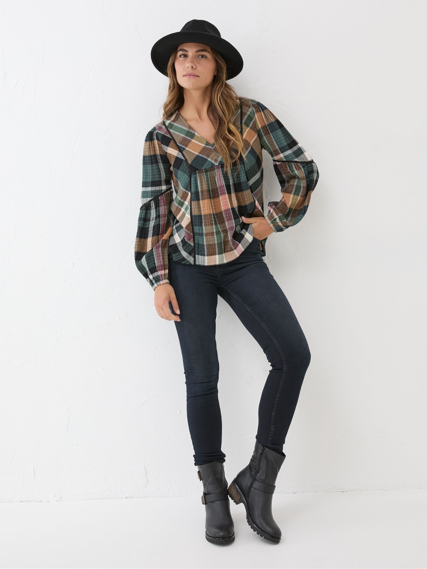 Multi Lara Check Blouse - Image 4 of 10