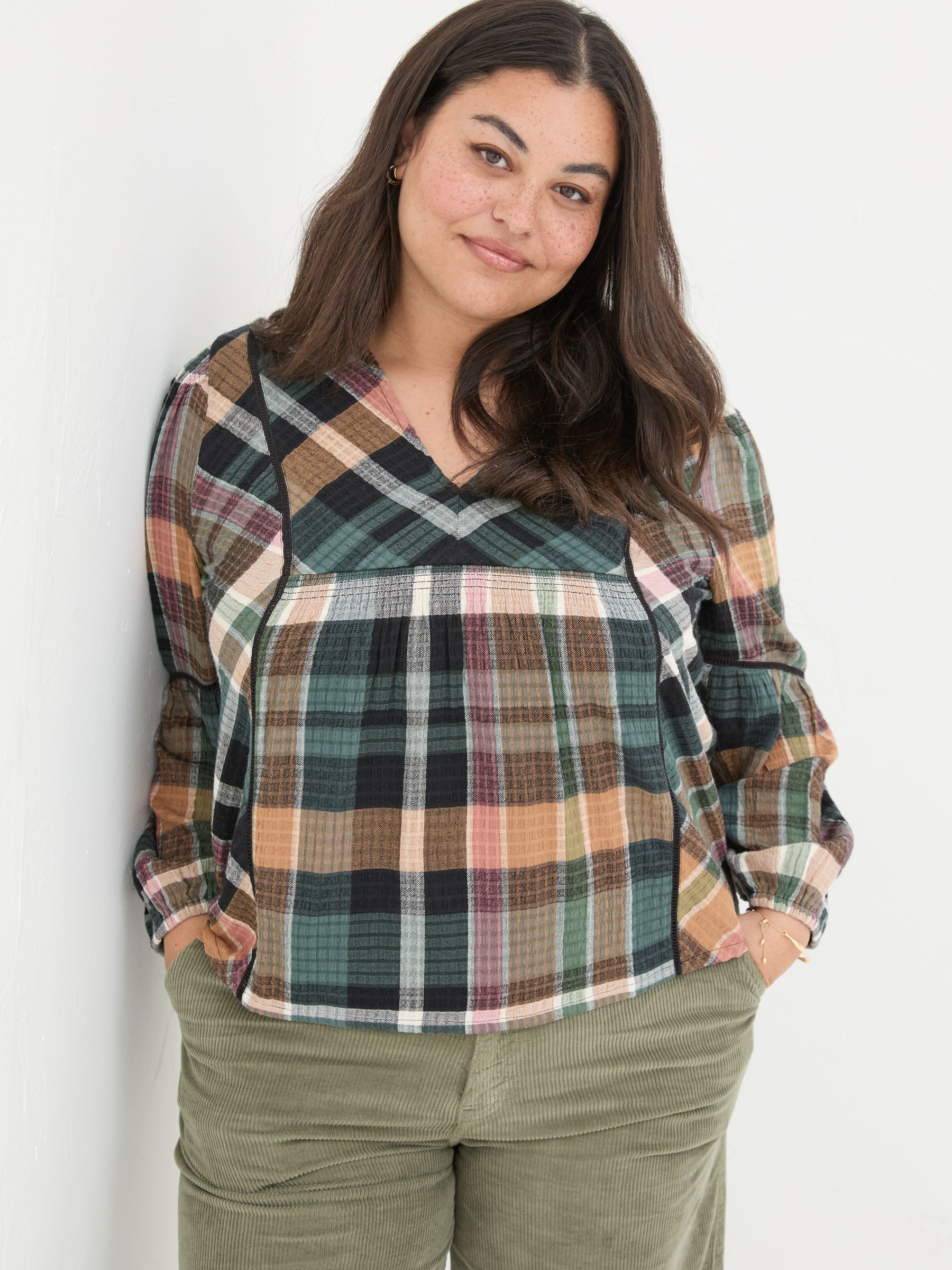 Multi Lara Check Blouse - Image 7 of 10