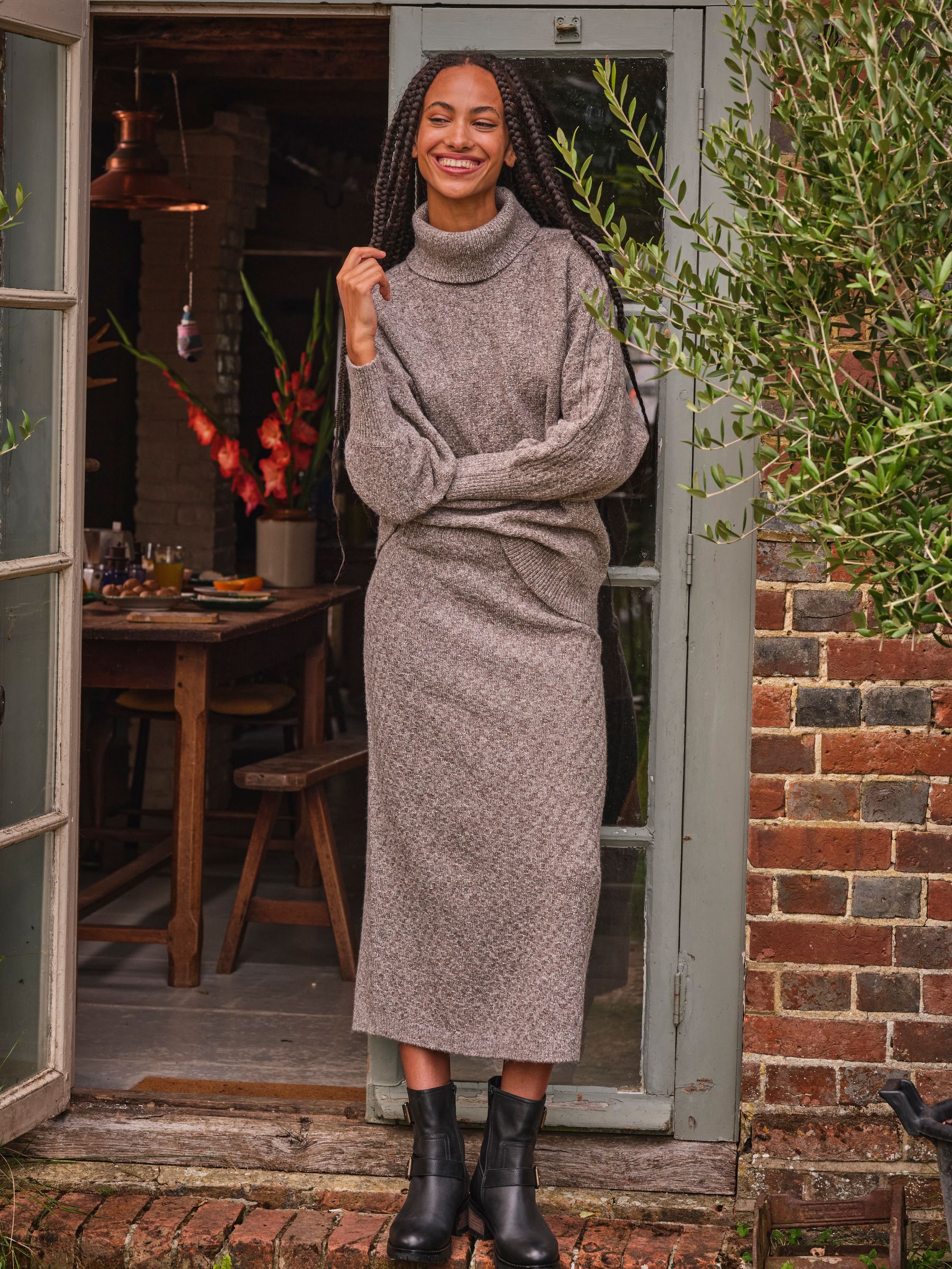 Light Brown Amara Roll Neck Knitted Jumper - Image 1 of 12