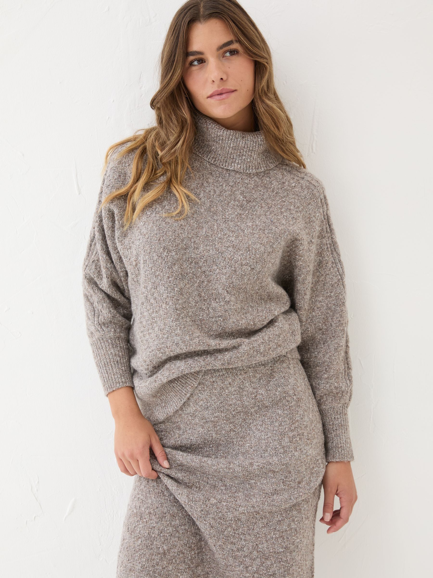 Light Brown Amara Roll Neck Knitted Jumper - Image 2 of 12