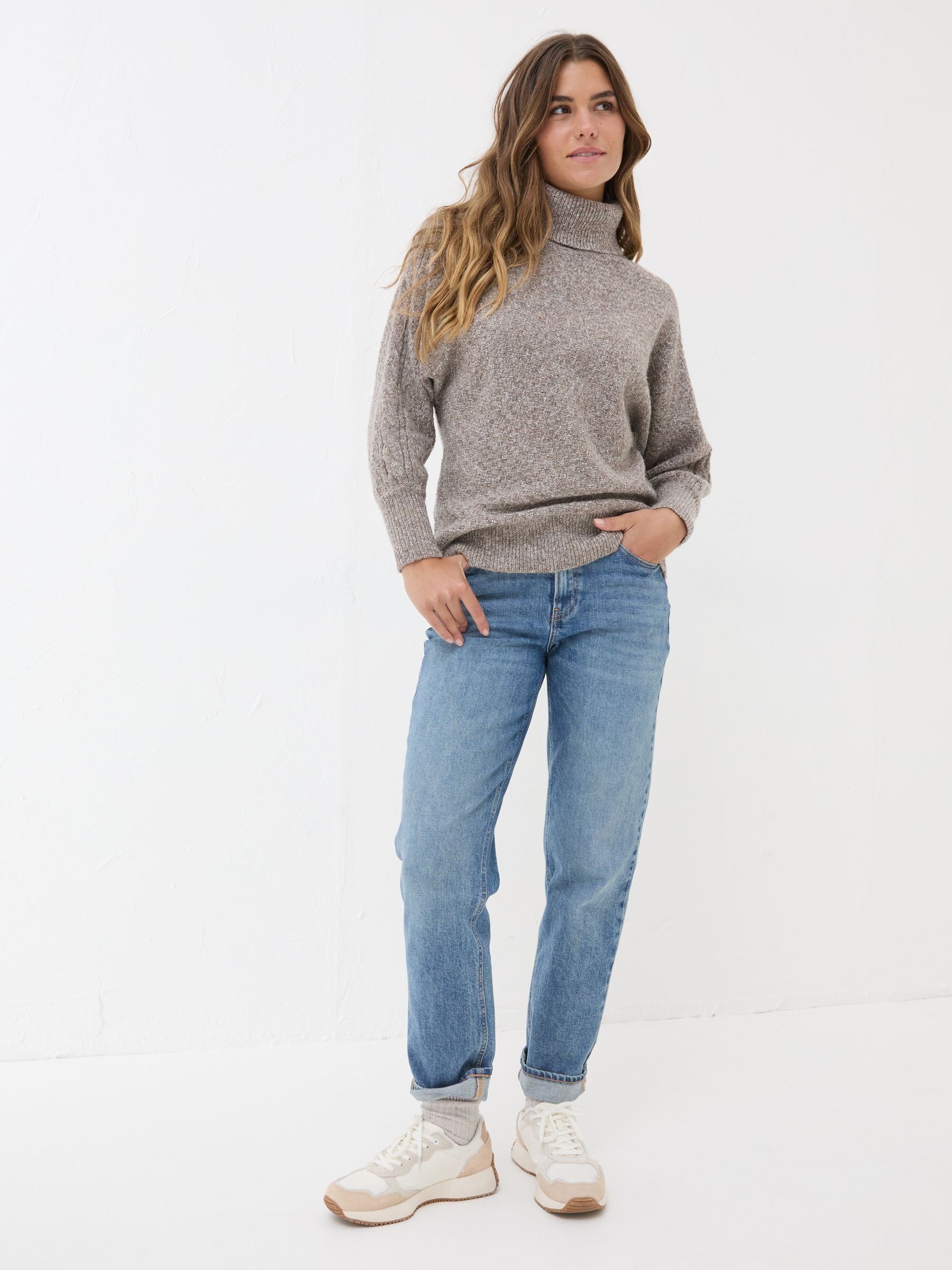 Light Brown Amara Roll Neck Knitted Jumper - Image 5 of 12