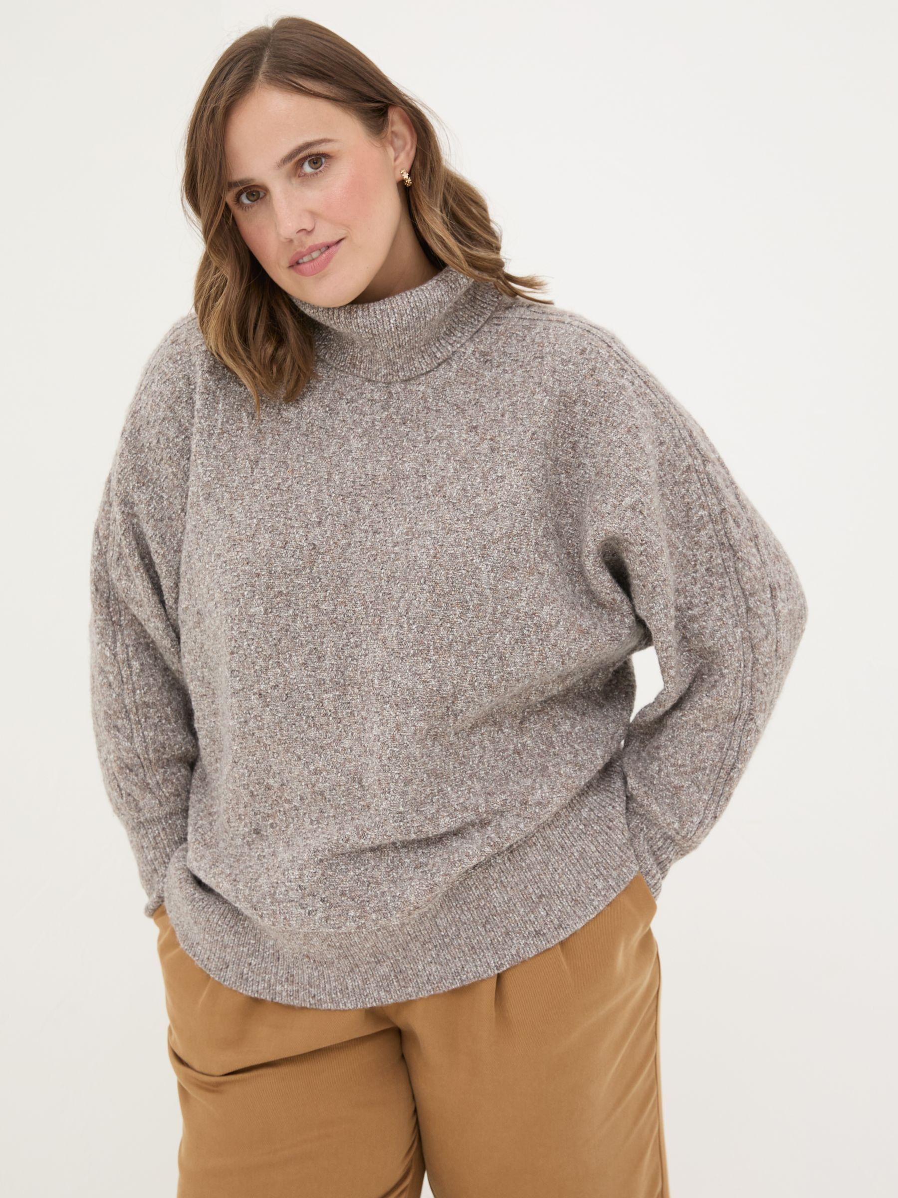 Light Brown Amara Roll Neck Knitted Jumper - Image 9 of 12