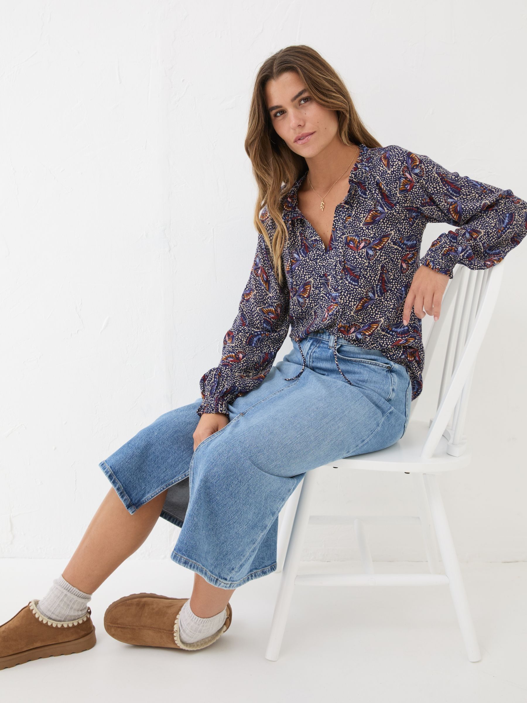 Dark Navy Lil Print Blouse - Image 2 of 6