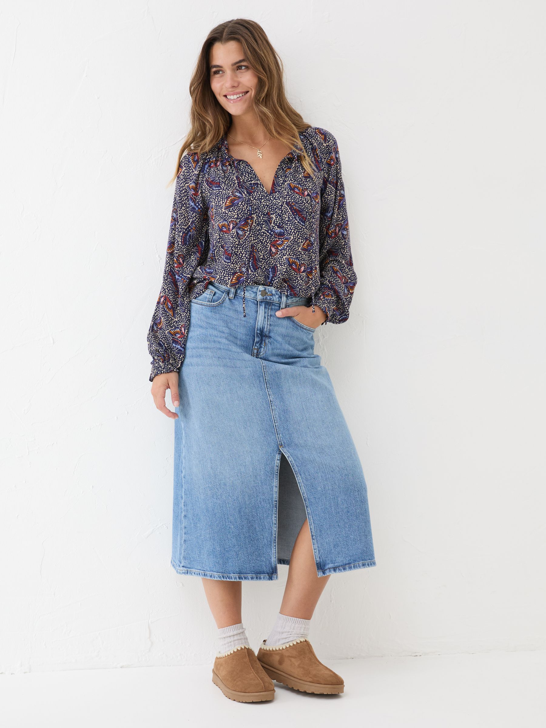 Dark Navy Lil Print Blouse - Image 3 of 6