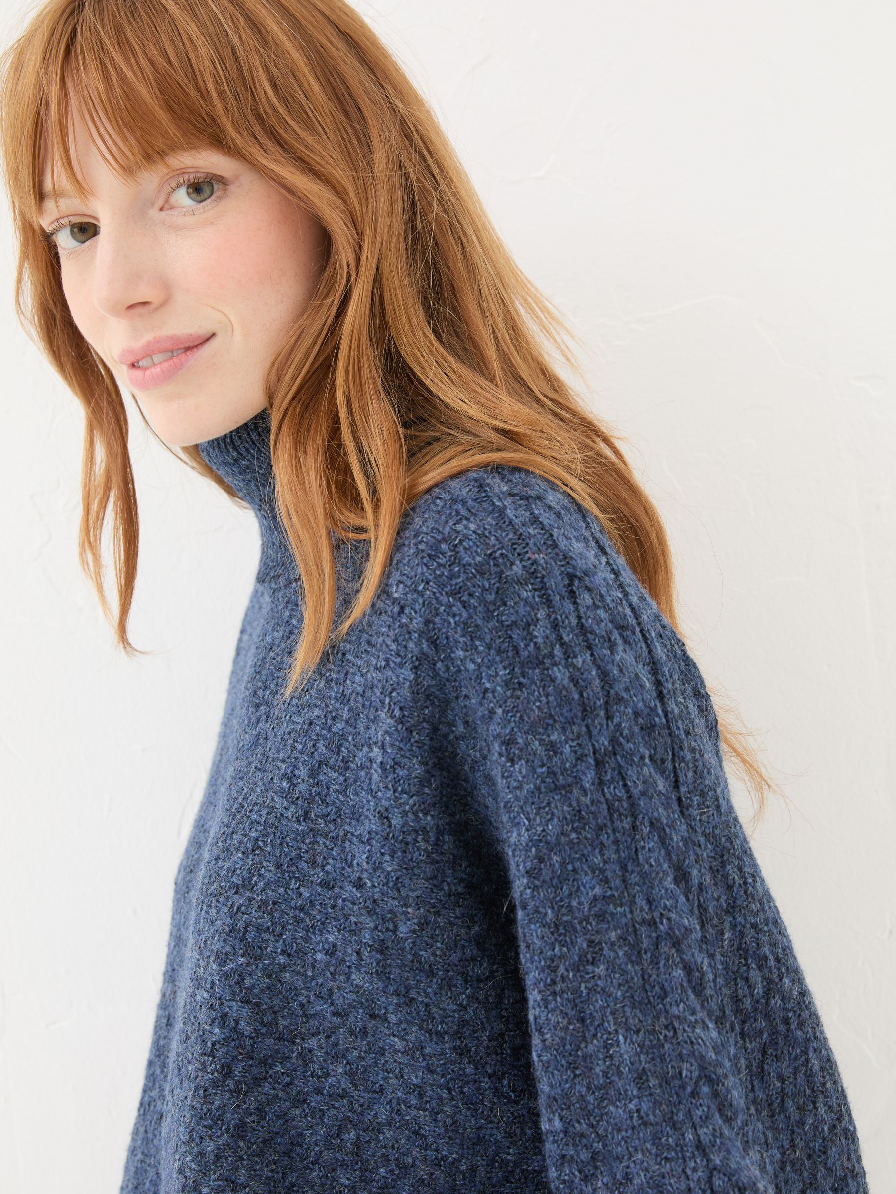 Navy Amara Roll Neck Knitted Jumper - Image 4 of 5