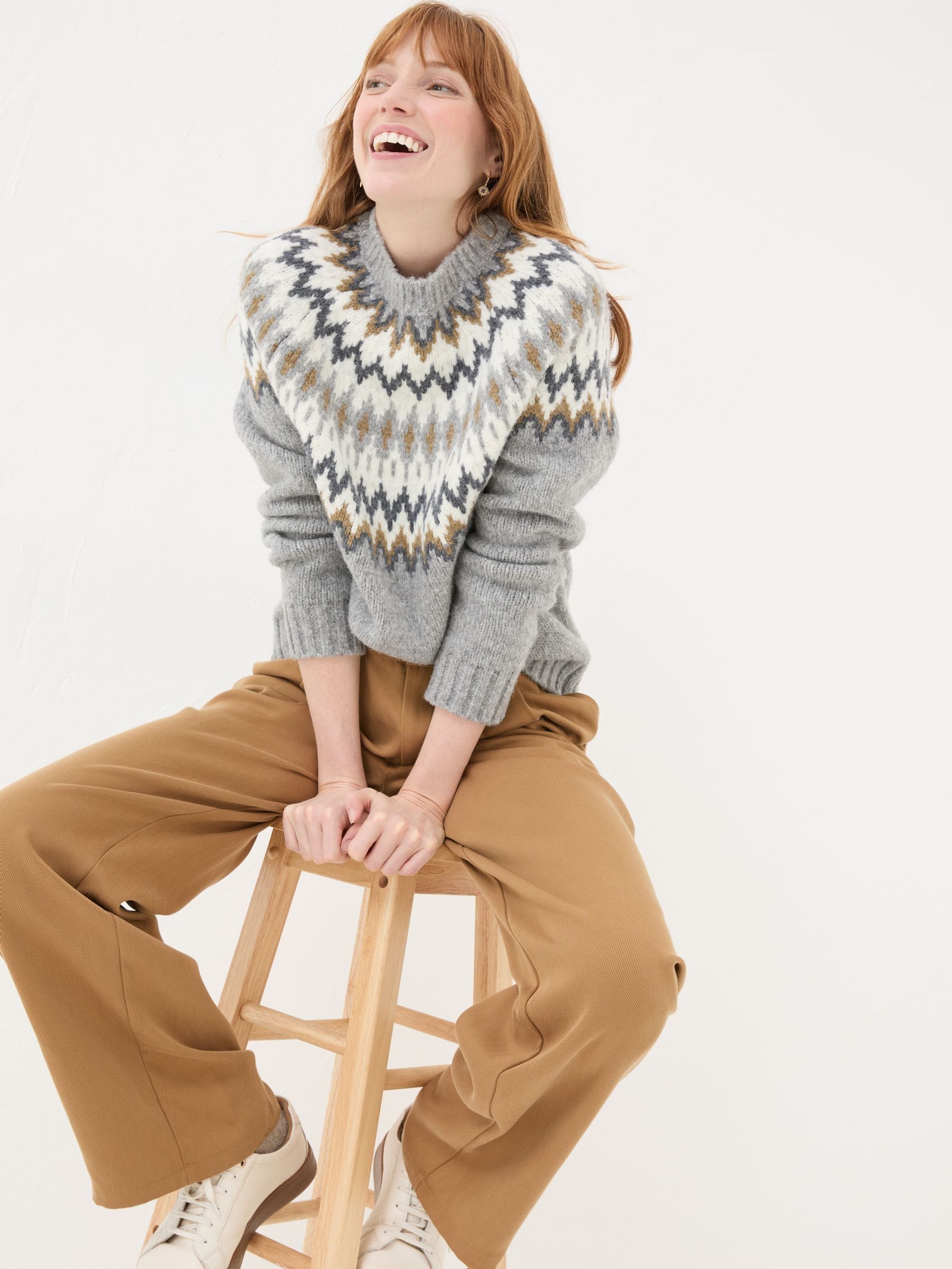 Cassie Grey Grey Fair Isle Jumper - Image 4 of 9