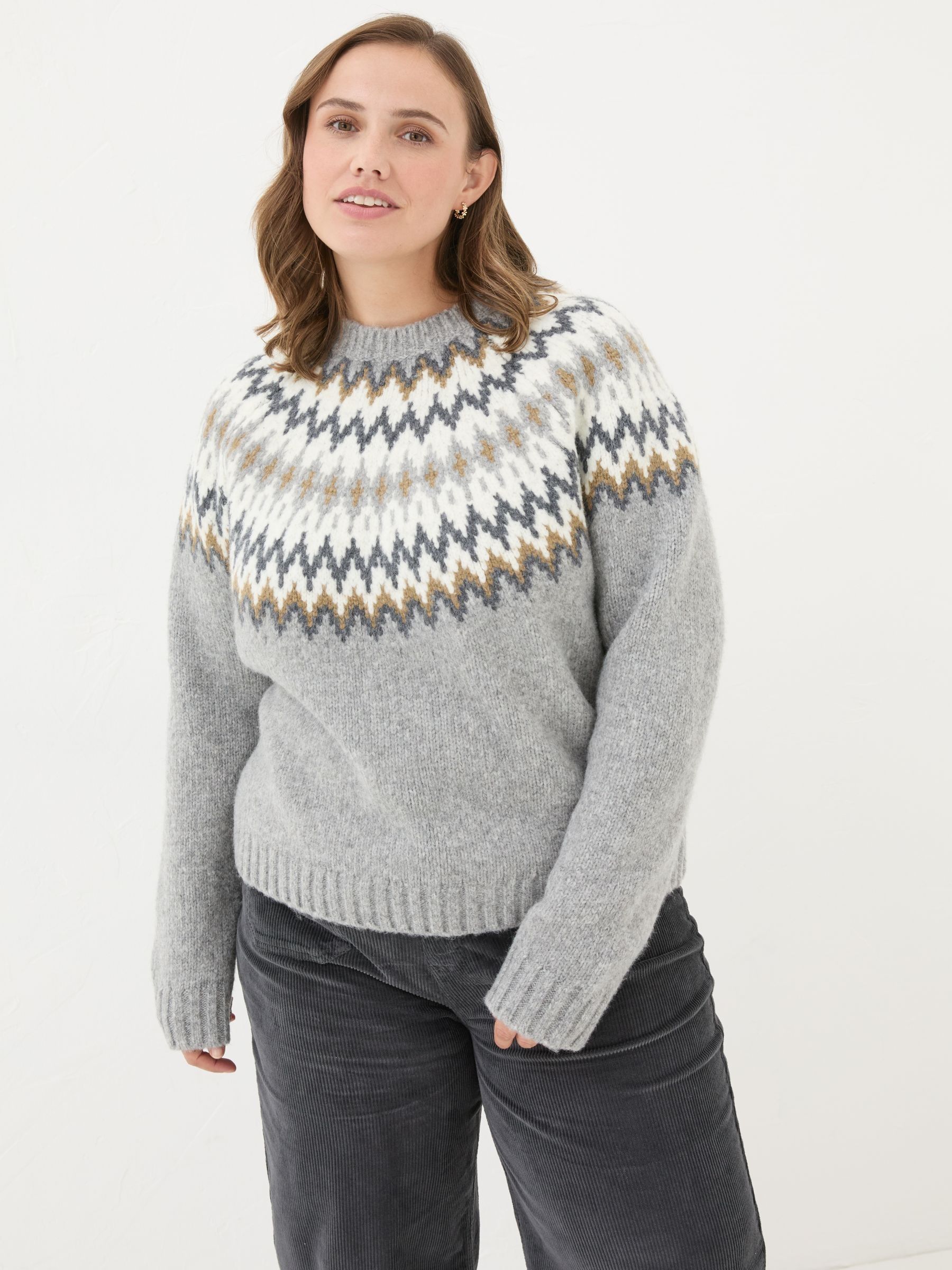 Cassie Grey Grey Fair Isle Jumper - Image 6 of 9