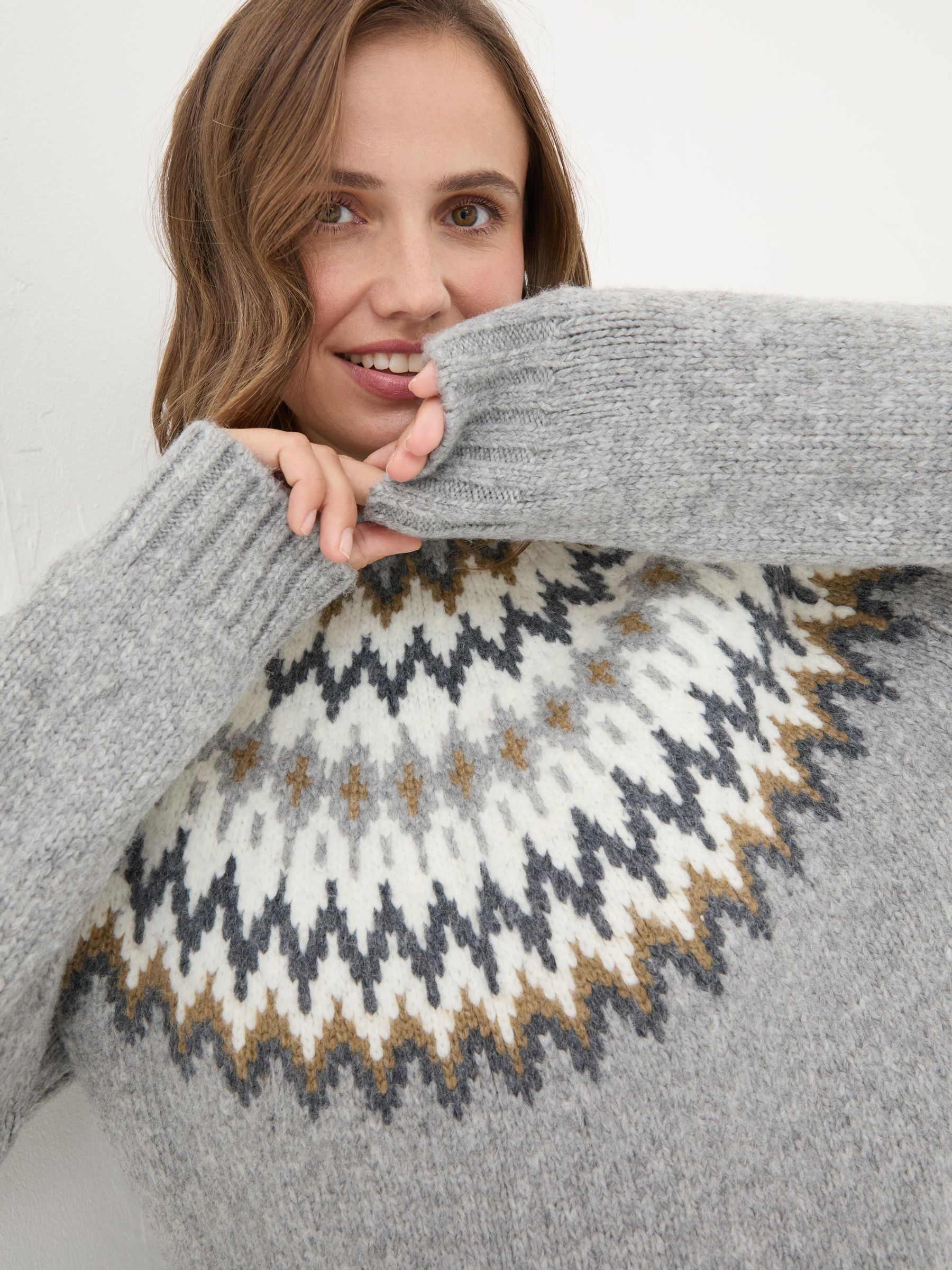 Cassie Grey Grey Fair Isle Jumper - Image 8 of 9
