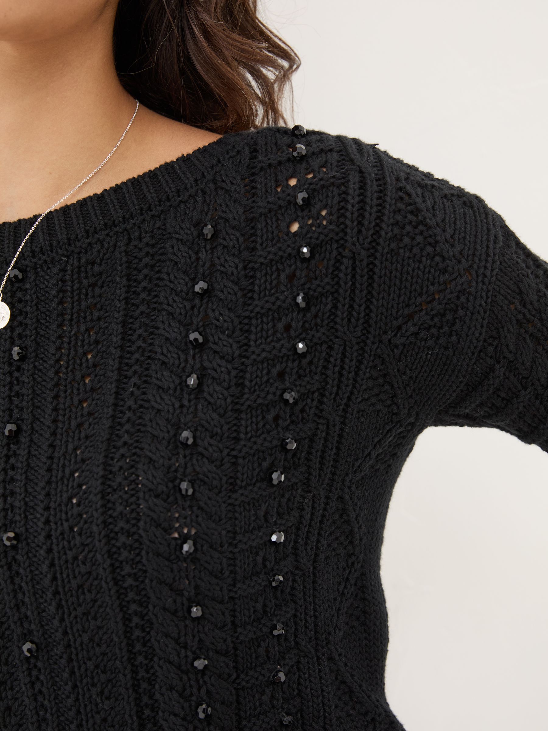 Black Dark Skies Damson Beaded Jumper - Image 3 of 6