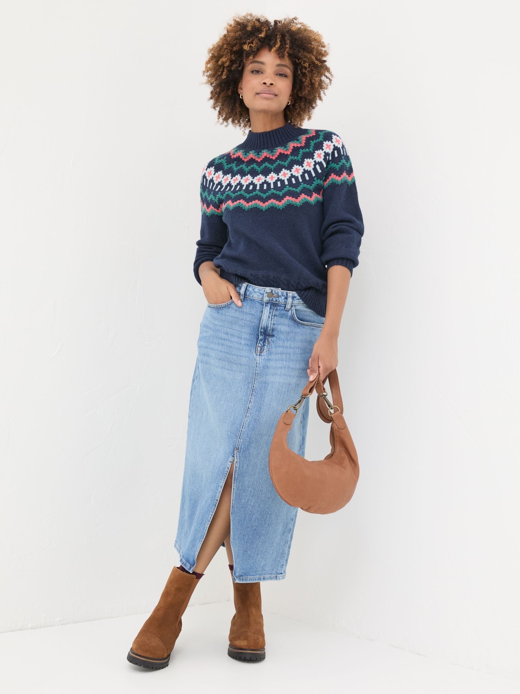 Navy Emma Fairisle Pattern Jumper - Image 3 of 7