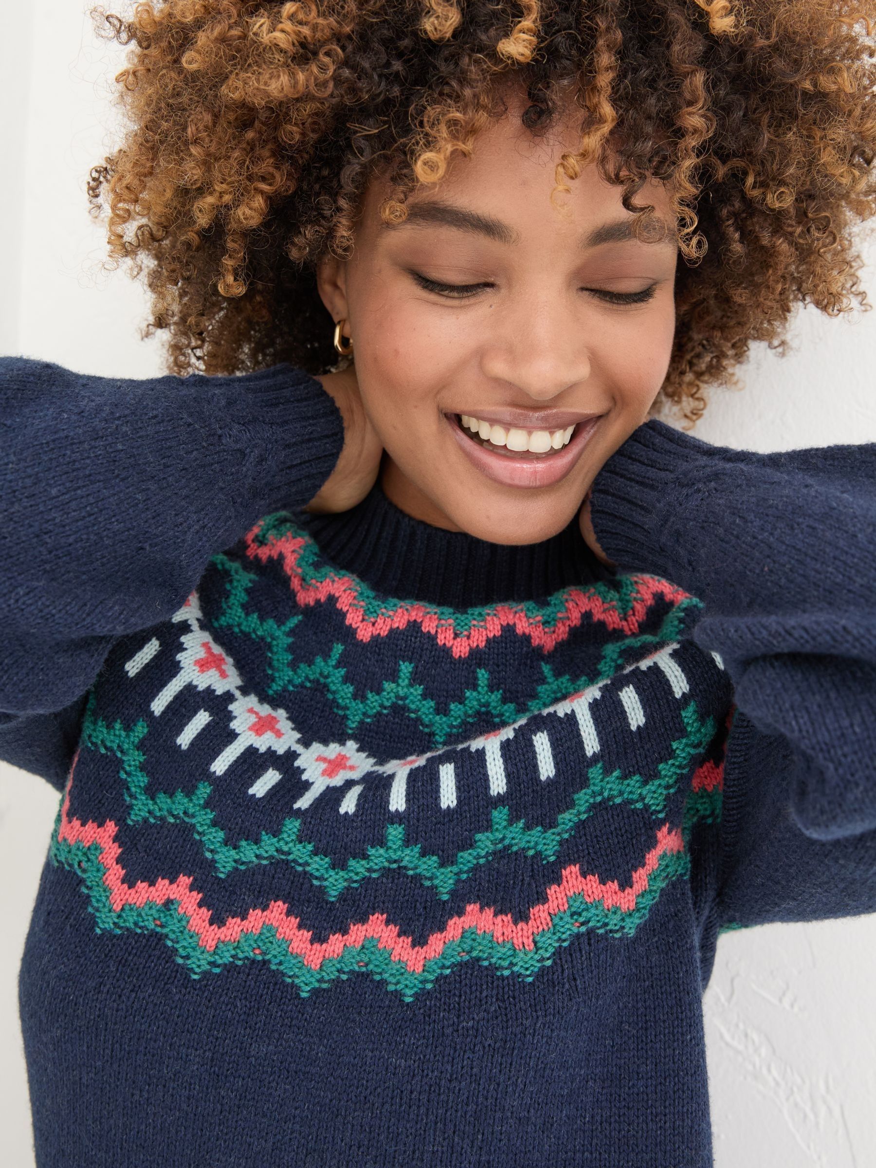Navy Emma Fairisle Pattern Jumper - Image 5 of 7