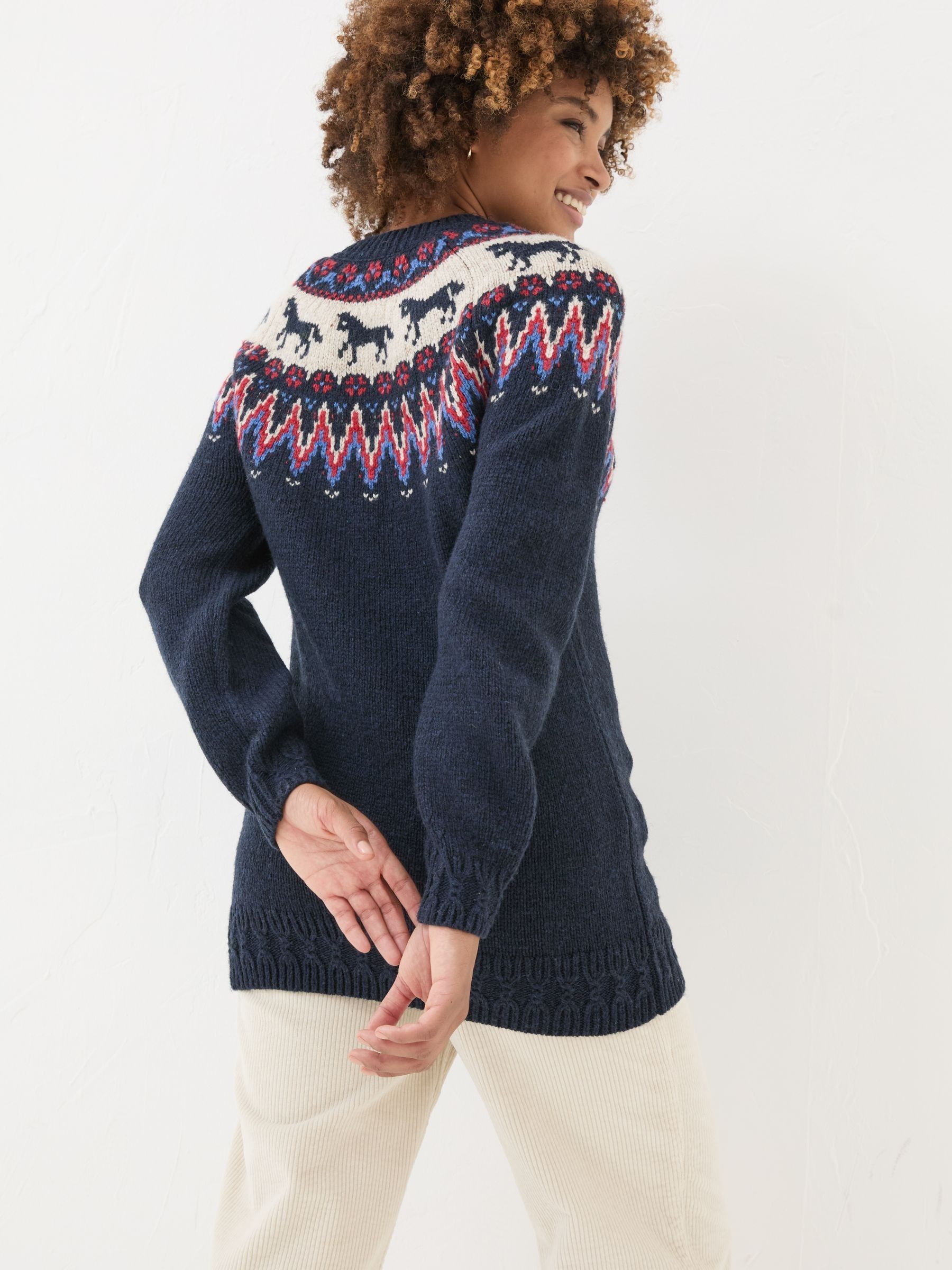 Navy Horse Fairisle Pattern Tunic - Image 4 of 8