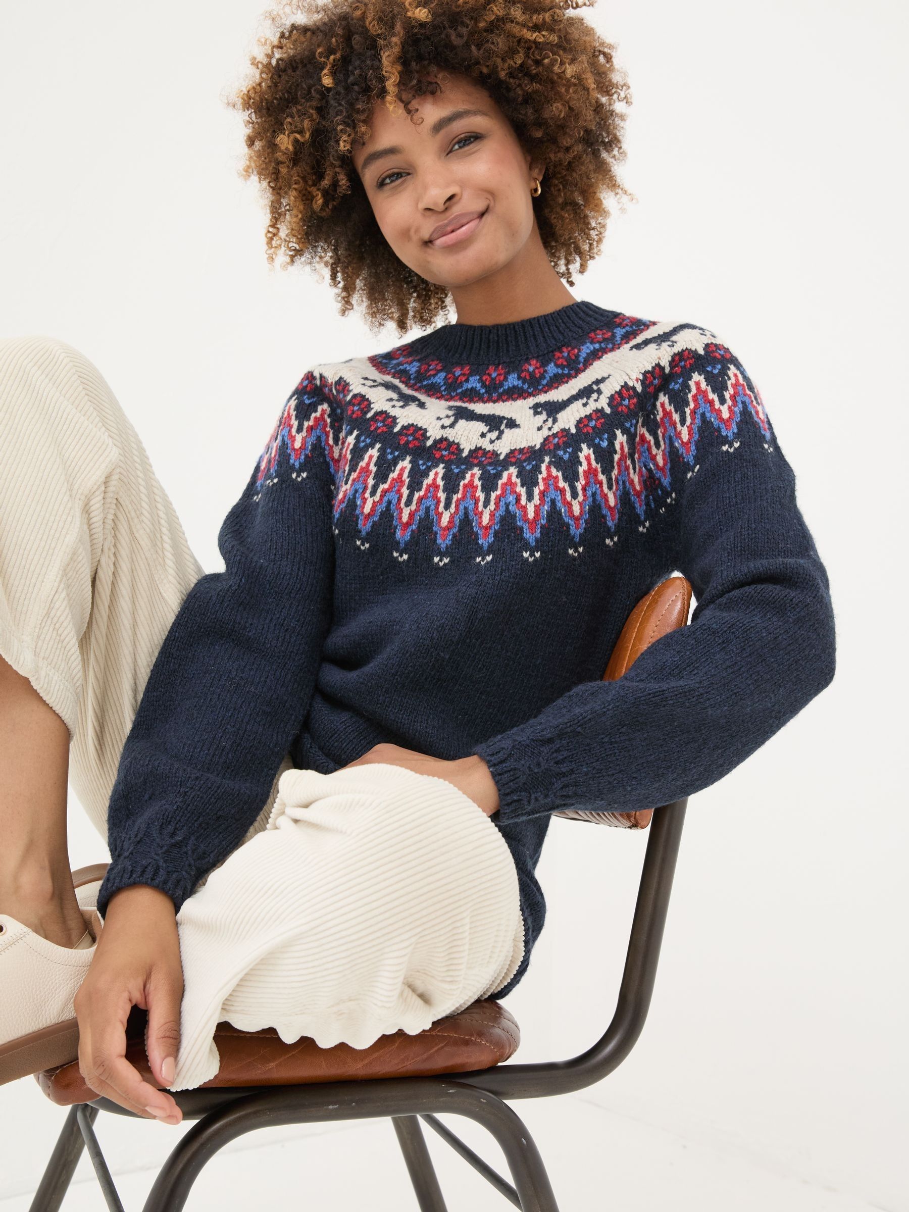 Navy Horse Fairisle Pattern Tunic - Image 5 of 8