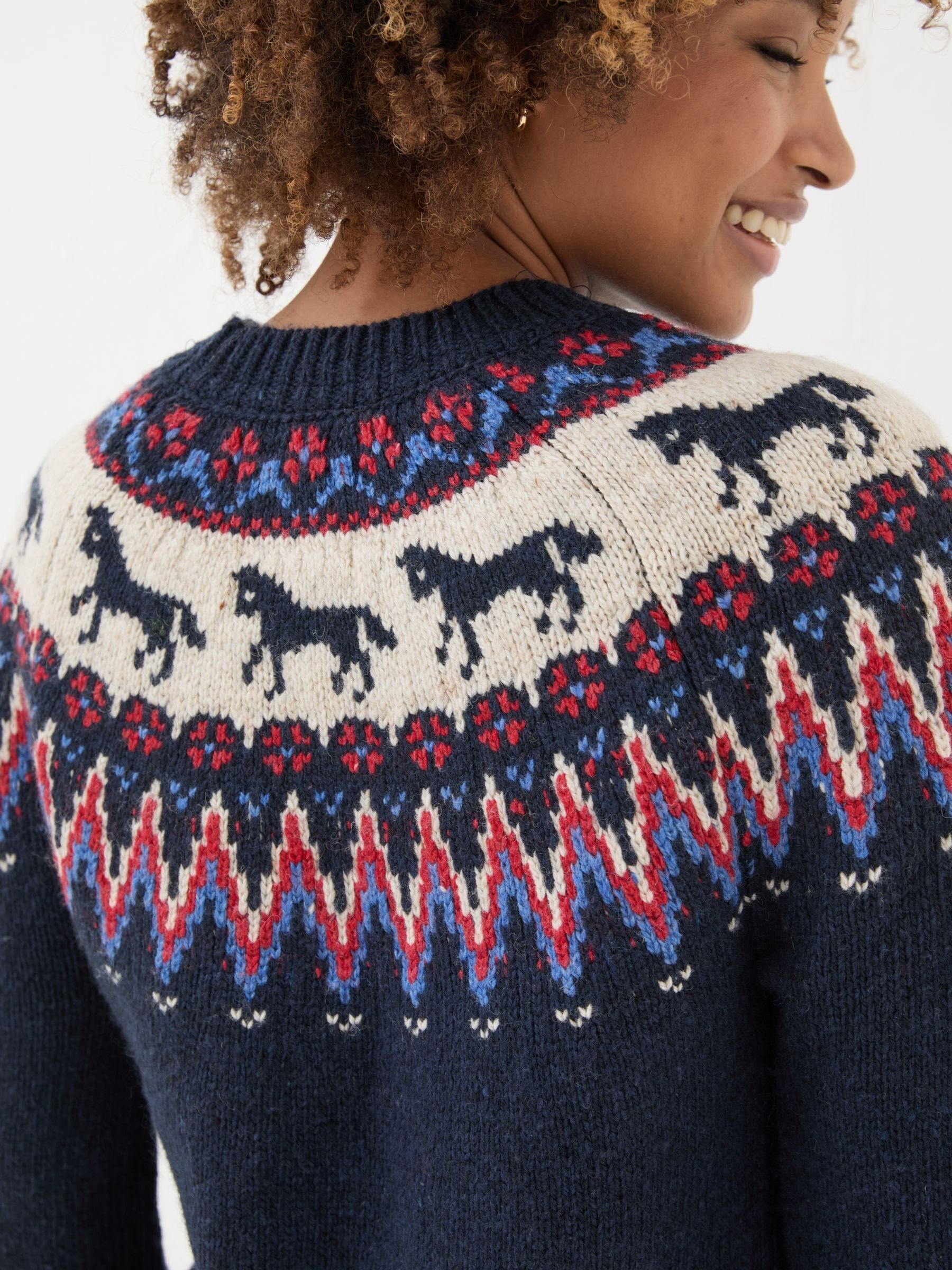 Navy Horse Fairisle Pattern Tunic - Image 6 of 8