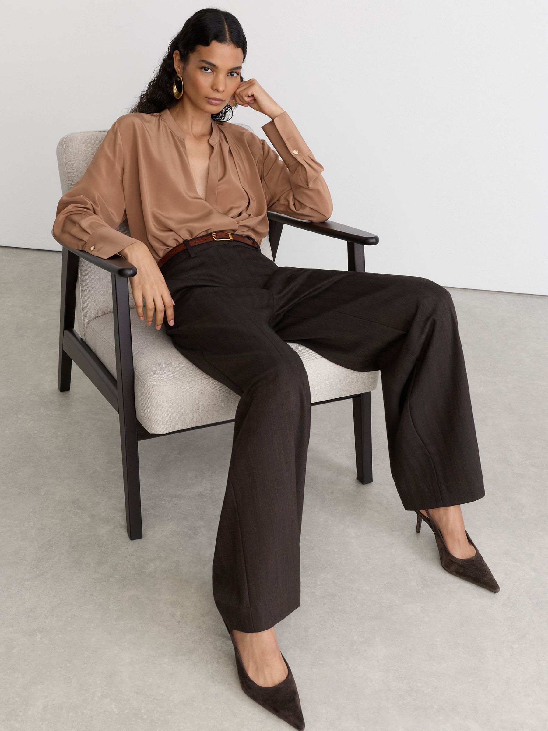 Suede Slingback Mid-Heel Court Shoes in Dark Chocolate - Image 1 of 6 Suede Slingback Mid-Heel Court Shoes in Dark Chocolate - Image 1 of 6
