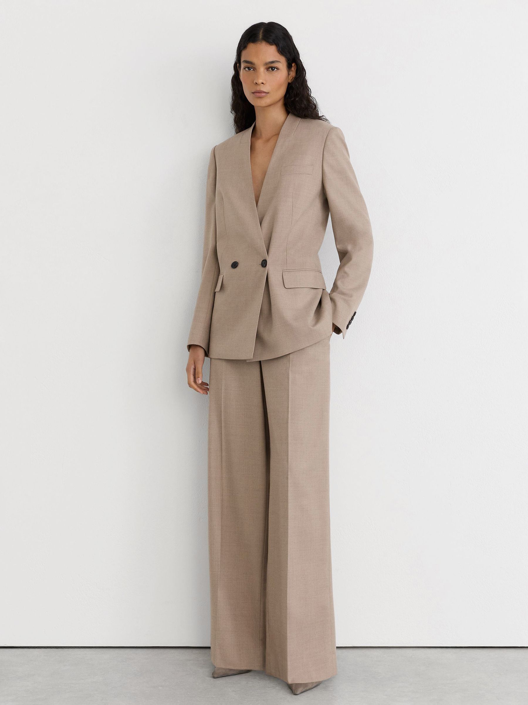 Suede Slingback Low-Heel Court Shoes in Taupe - Image 4 of 6